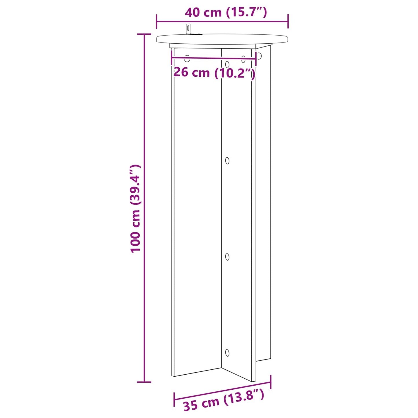Supporto per piante 2 pcs Grigio Sonoma Ø40 x 100 cm | homemem39