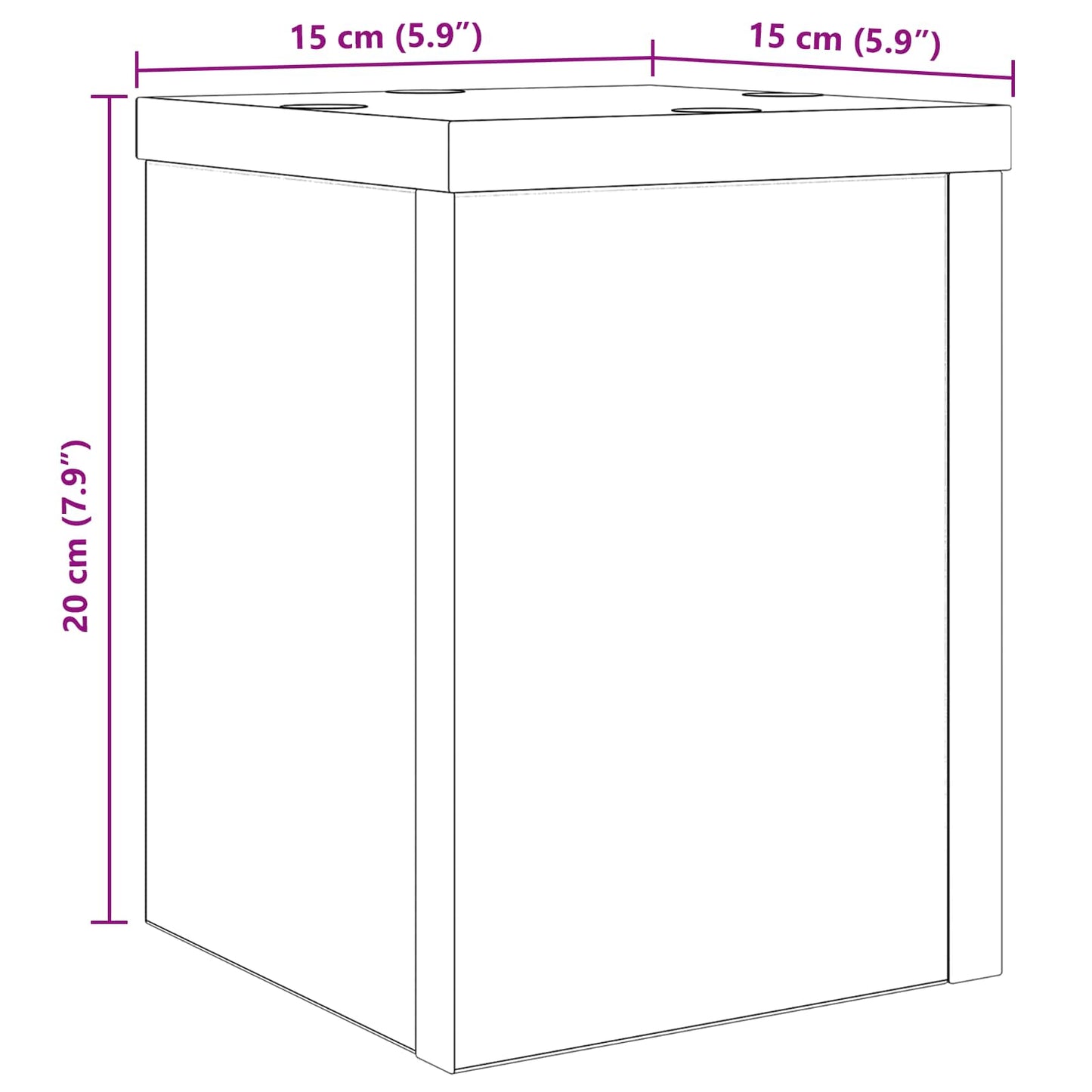 Supporto per piante 2 pcs Rovere Nero 15 x 15 x 20 cm