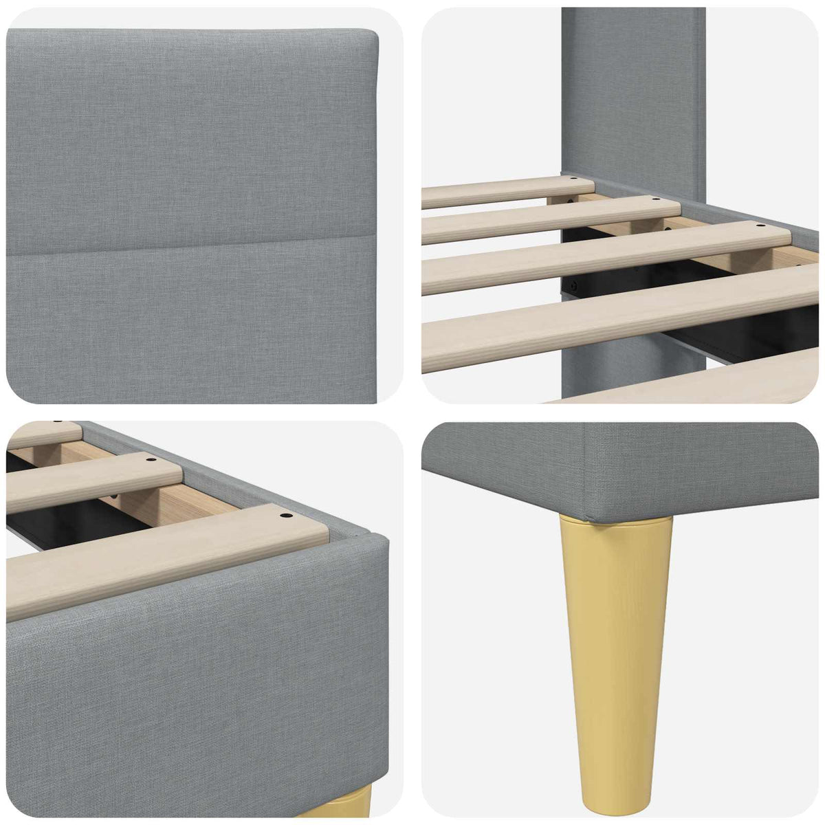 Struttura del letto Grigio Chiaro 180 x 200 cm Tessuto | homemem39