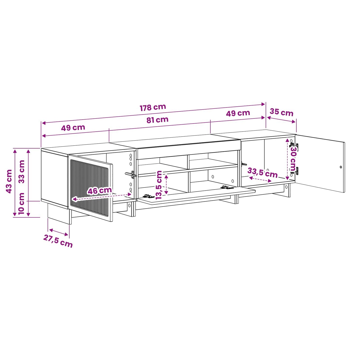 Mobile TV LED a 5 pezzi Sonoma grigio Legno ingegnerizzato
