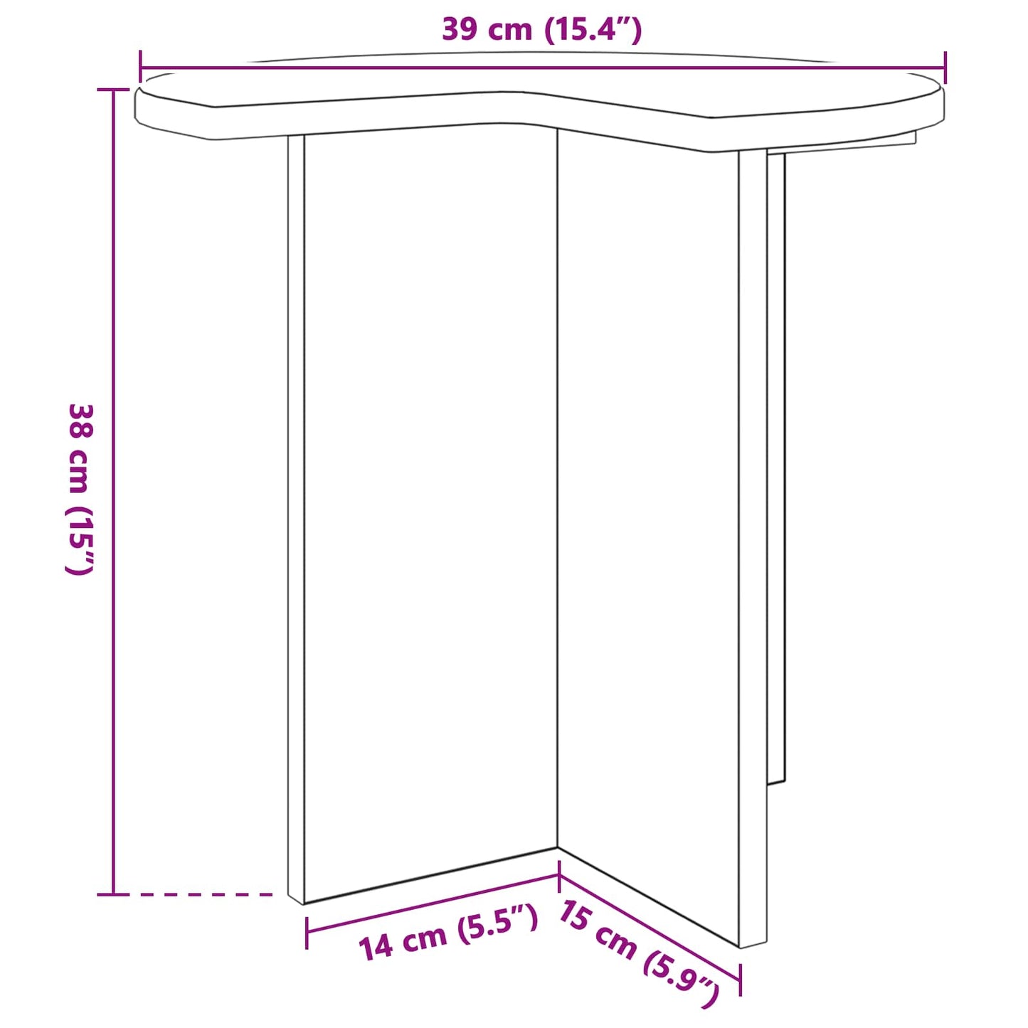 Tavolo laterale 2 pz Grigio Cemento Ø 39 x 38 cm
