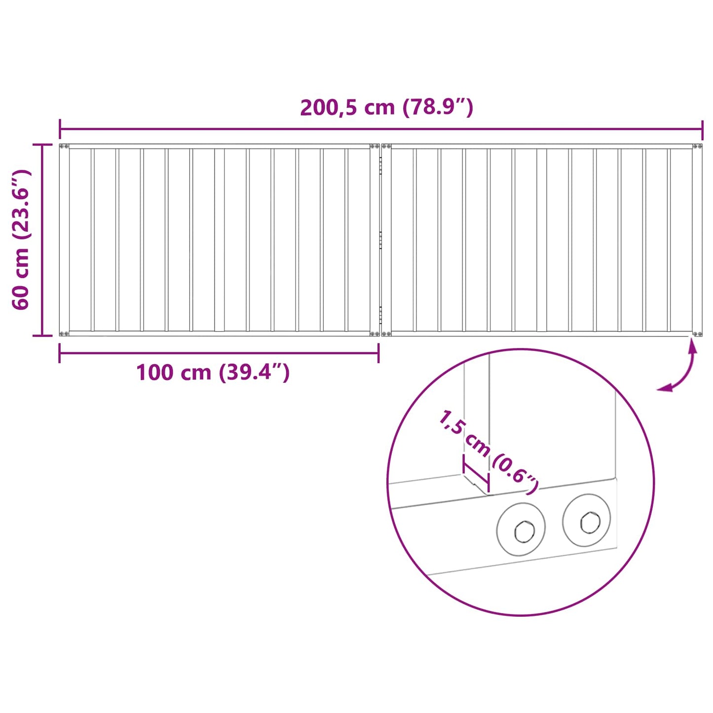 Cancello per cani 2 pcs Nero 100 x 60 cm Acciaio zincato