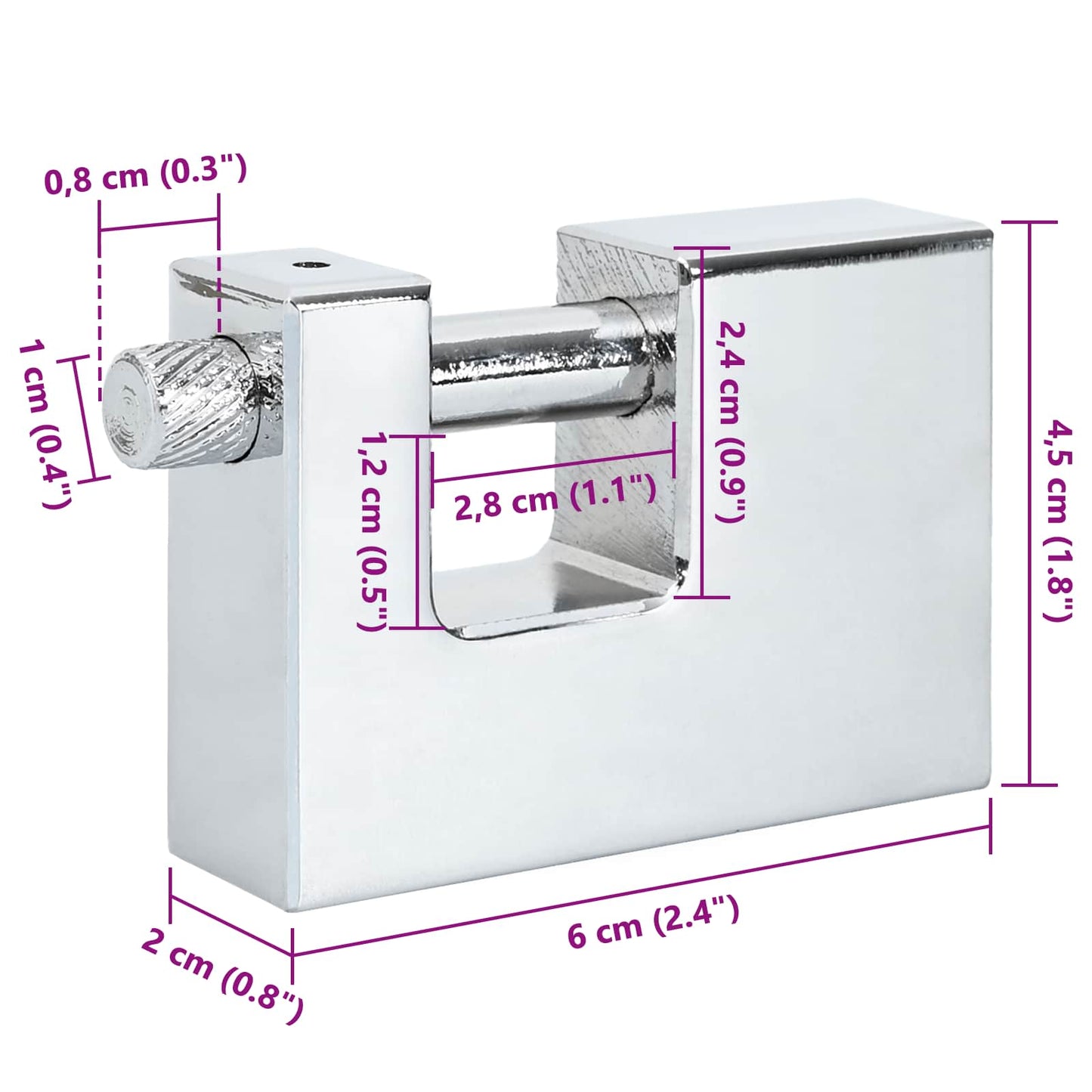 Lucchetto 6 pcs Argento Acciaio | homemem39