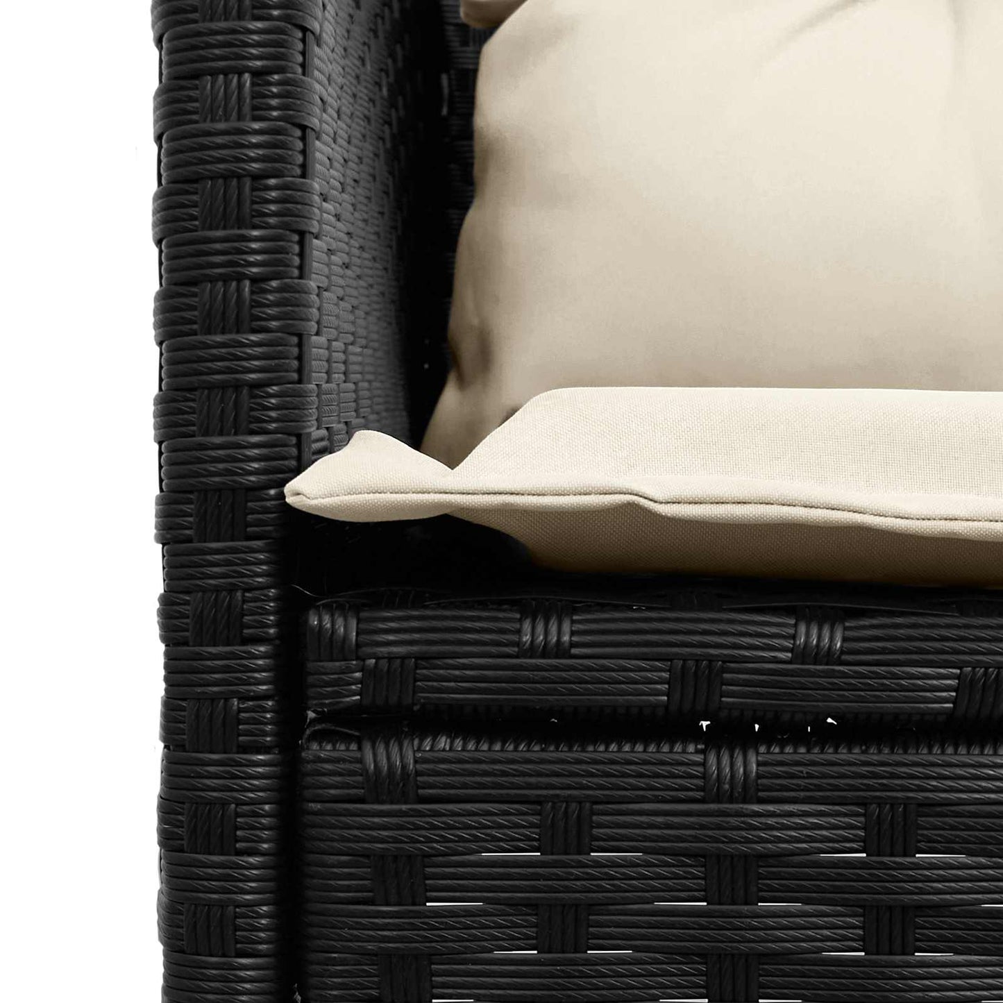 Set Divano da Giardino 2 pcs Nero e Crema polyrattan | homemem39