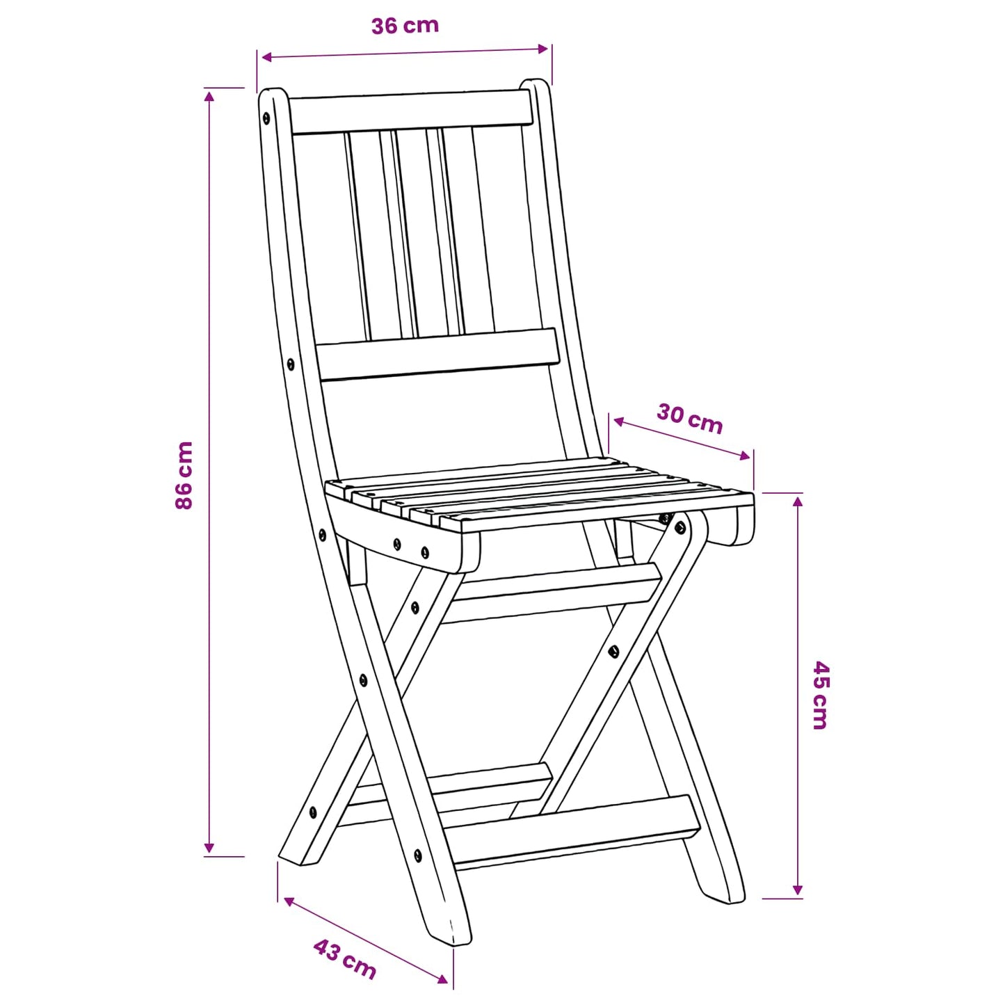 Sedie Bistro da Giardino 4 pcs Naturale 40 x 42 x 85 cm