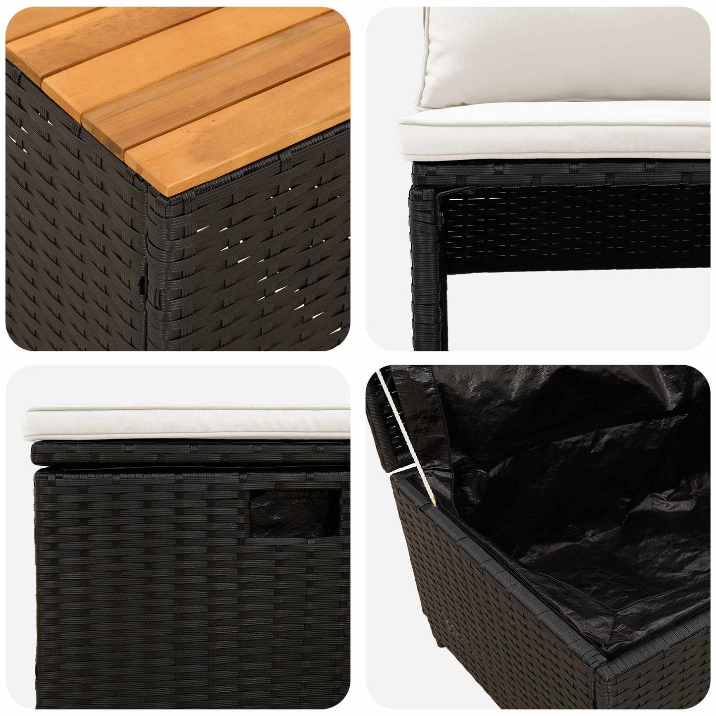 Set di divani da esterno 4 -Seater 4 pcs 55 x 30 x 39 cm