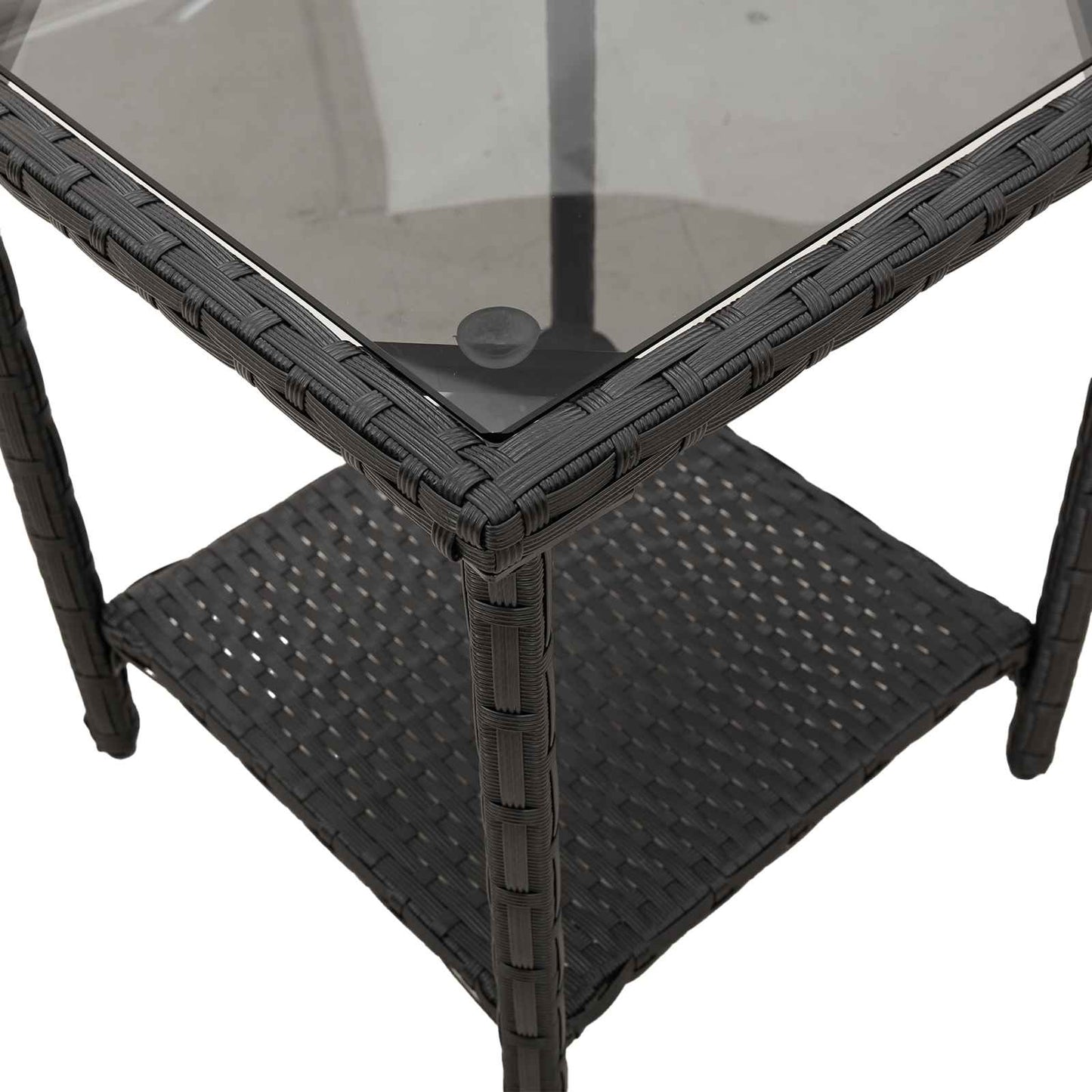 Divano da giardino 2 pcs Nero e Turchese Poly Rattan