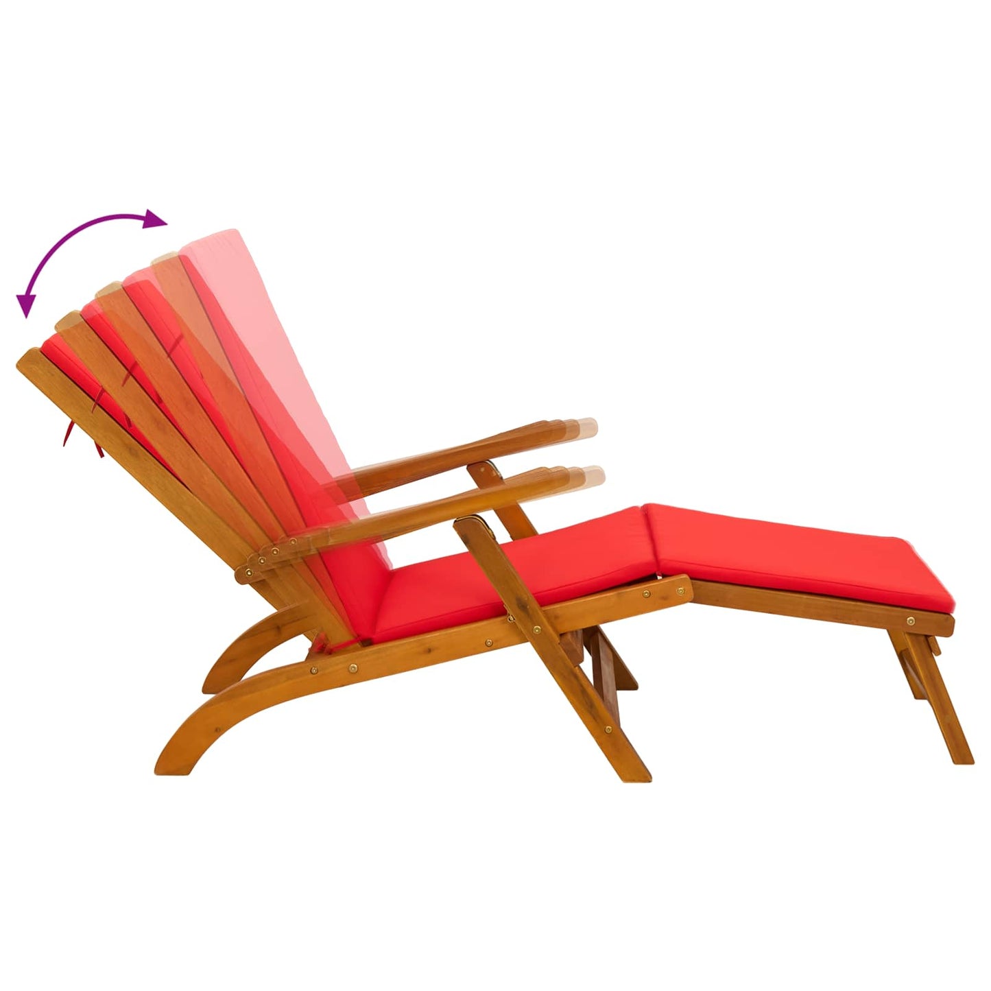 Lettino prendisole reclinabile e pieghevole 2 pcs Rosso