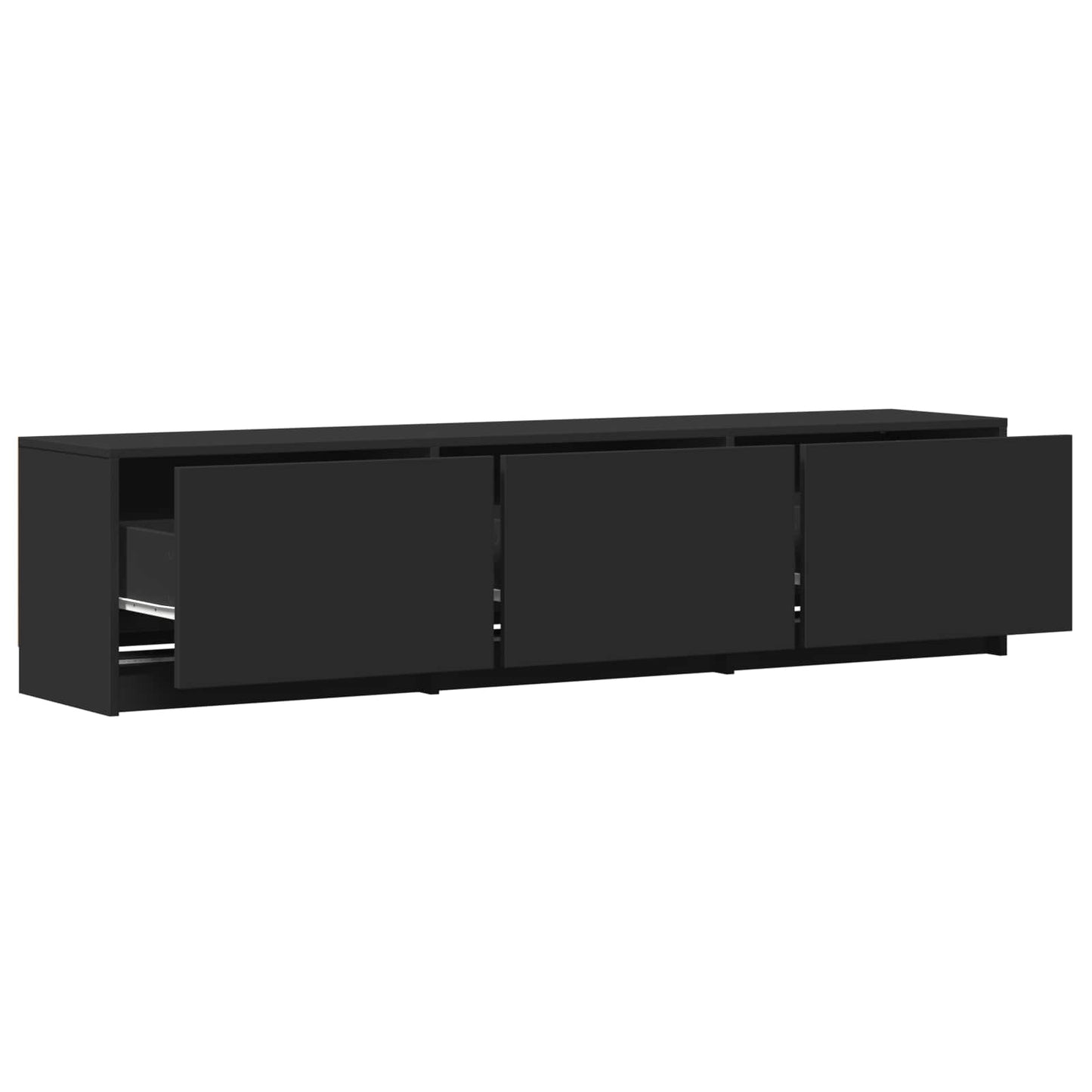 Mobile TV con LED Nero 165 x 34 x 40 cm Legno ingegnerizzato | homemem39