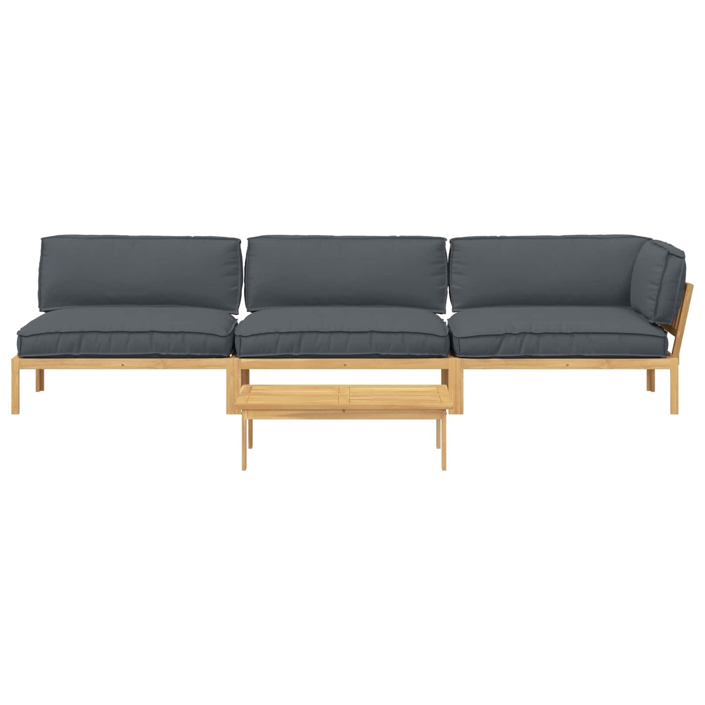 Set di divani 4 pcs Antracite Legno di Acacia Massello | homemem39