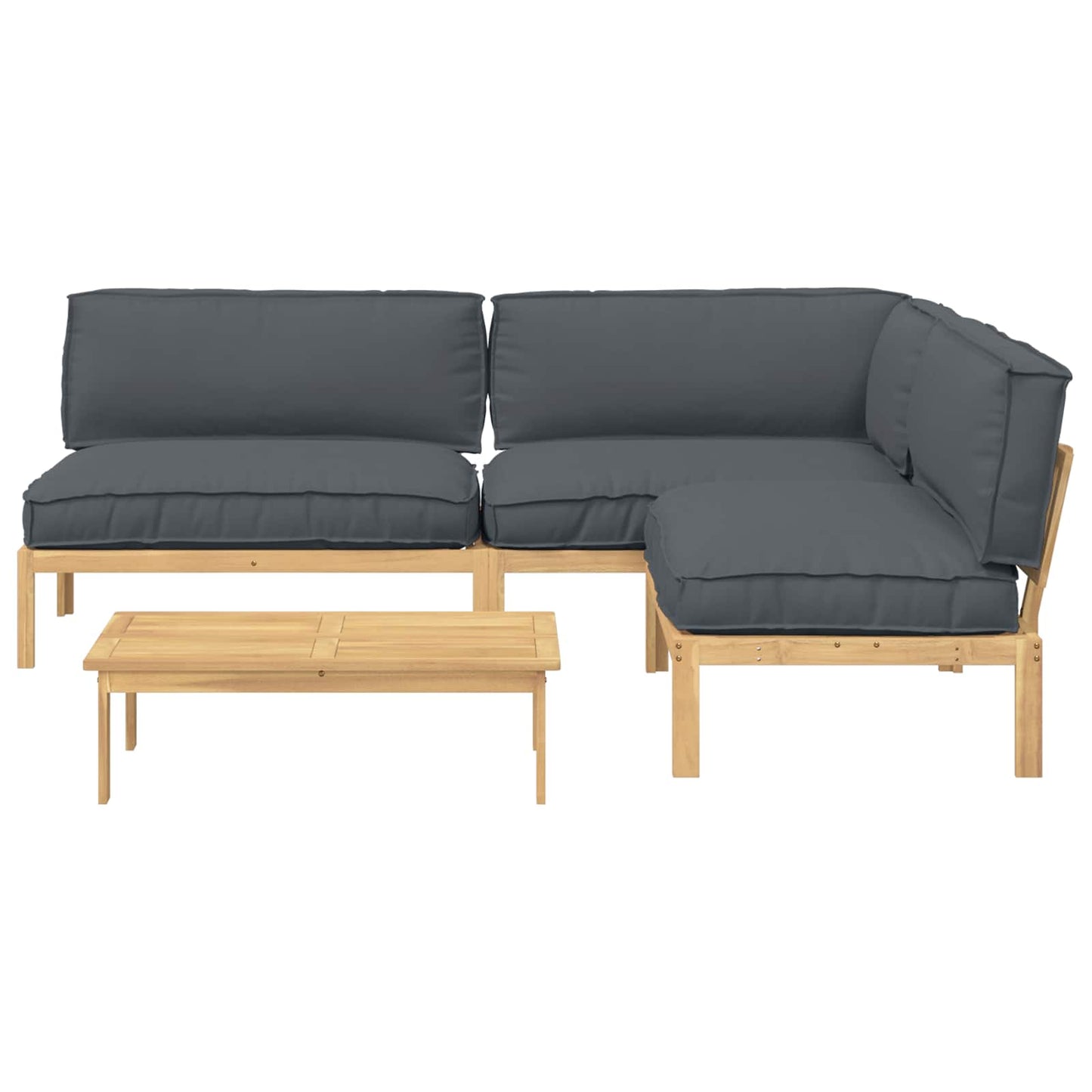 Set di divani 4 pcs Antracite Legno di Acacia Massello | homemem39