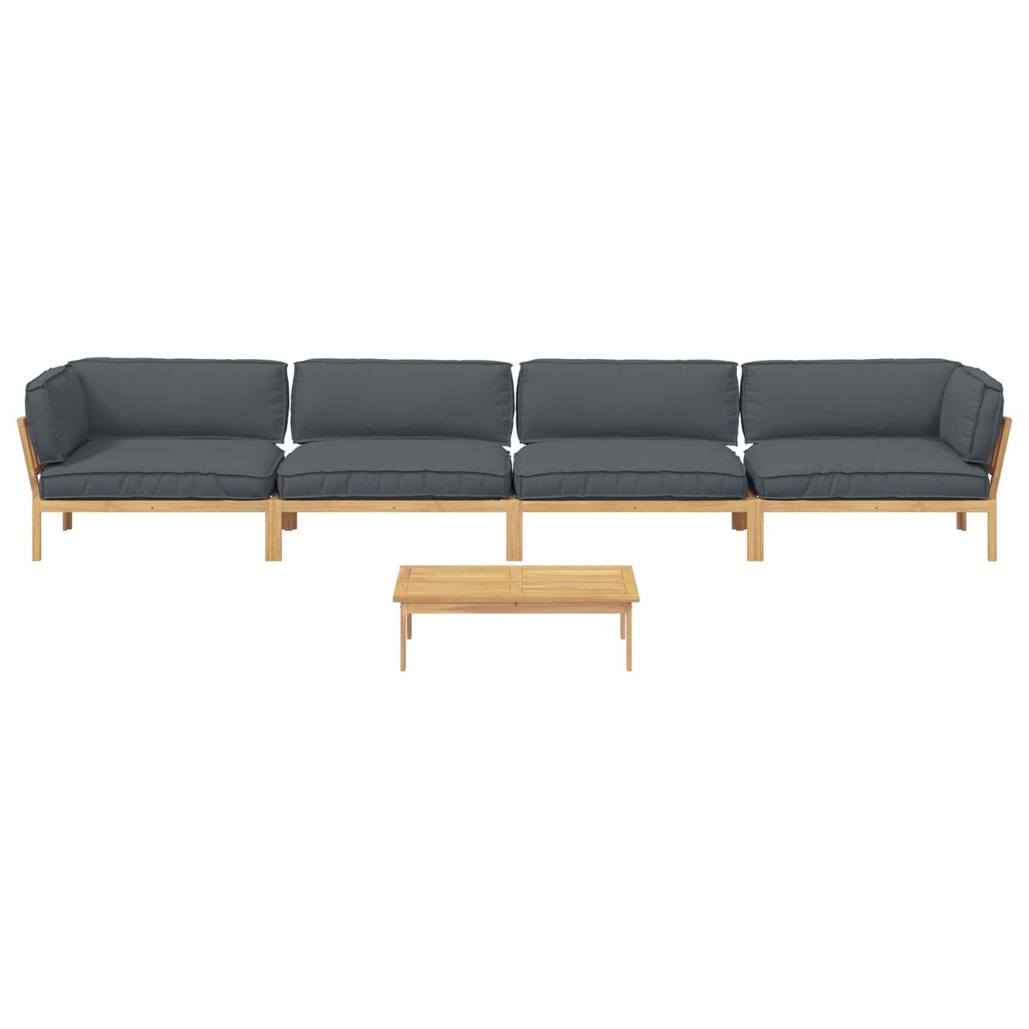 Set di divani 5 pcs Antracite Legno di Acacia Massello | homemem39