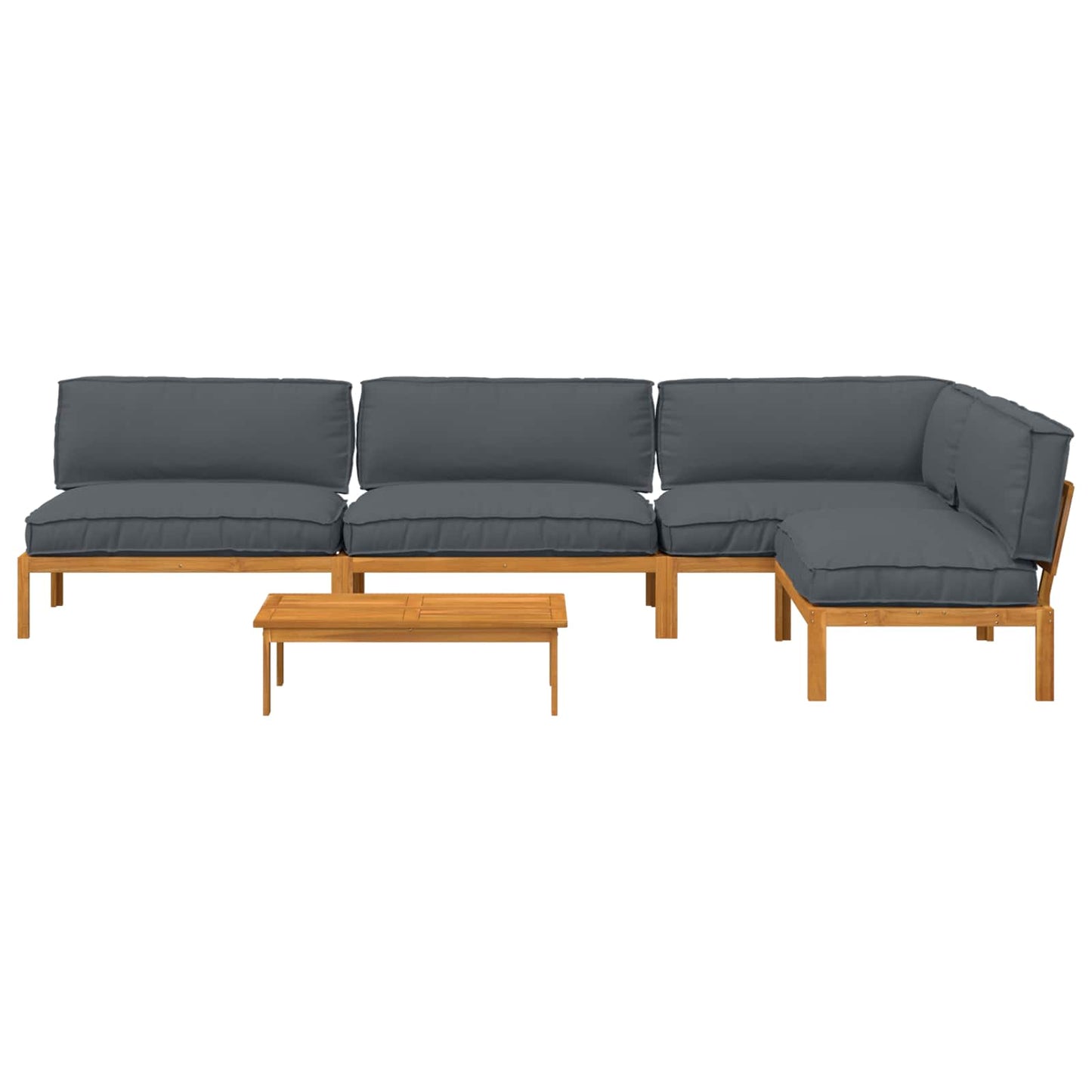 Set di divani 5 pcs Antracite Legno di Acacia Massello | homemem39