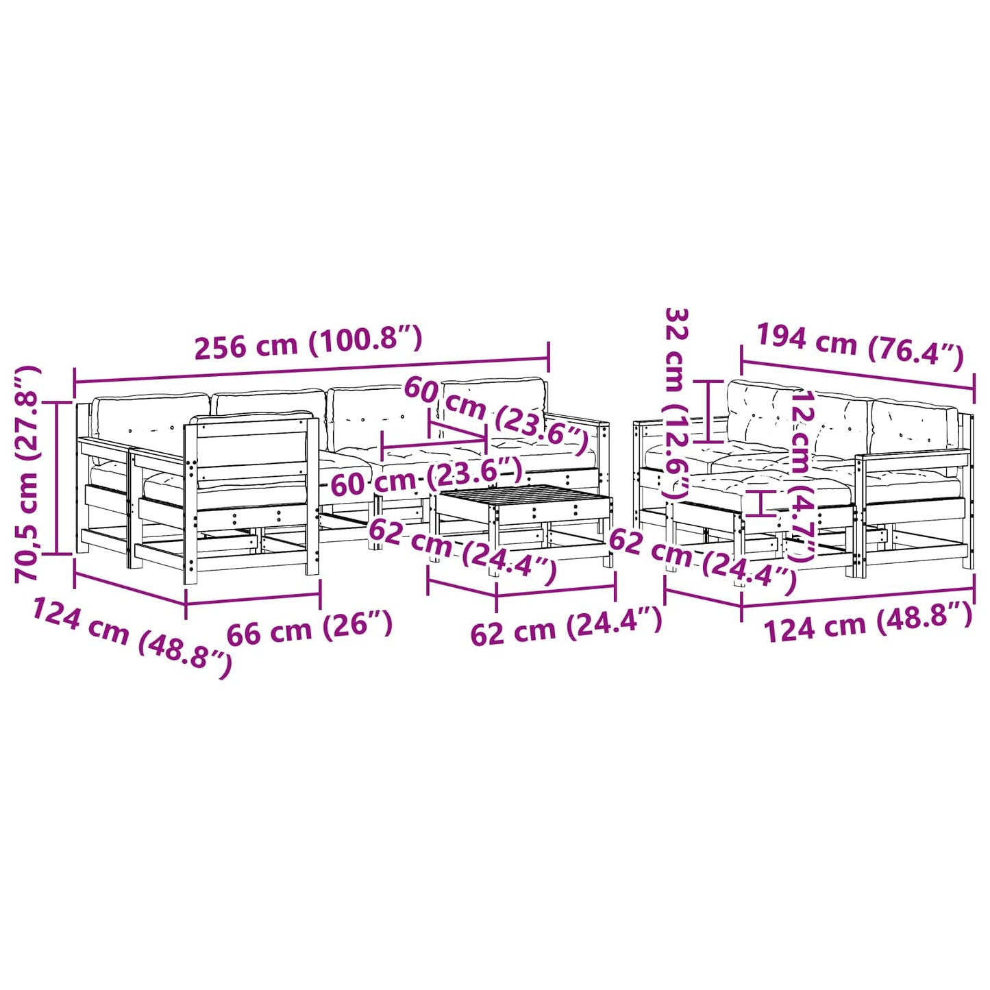 Set Lounge da Giardino 10 pcs Marrone Cerato | homemem39