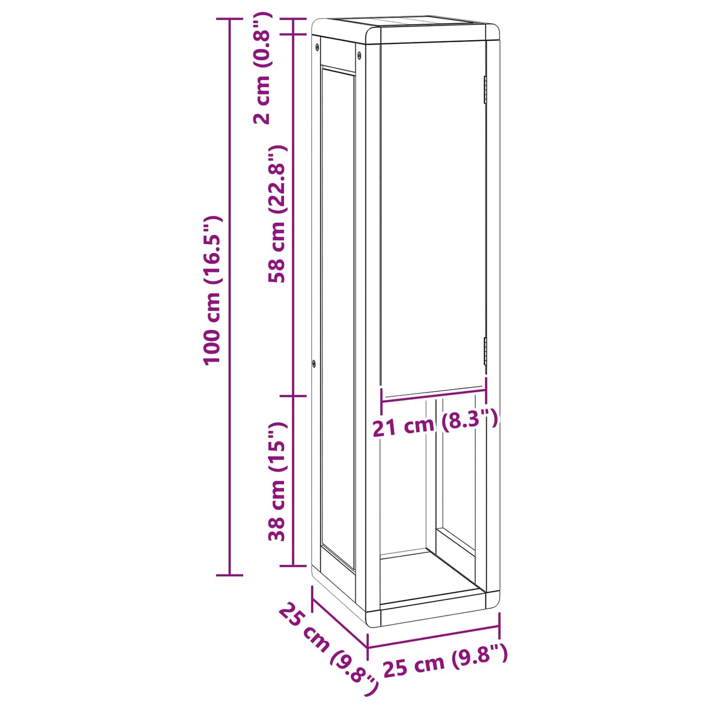 Mobiletto da Bagno Naturale 25 x 25 x 100 cm | homemem39