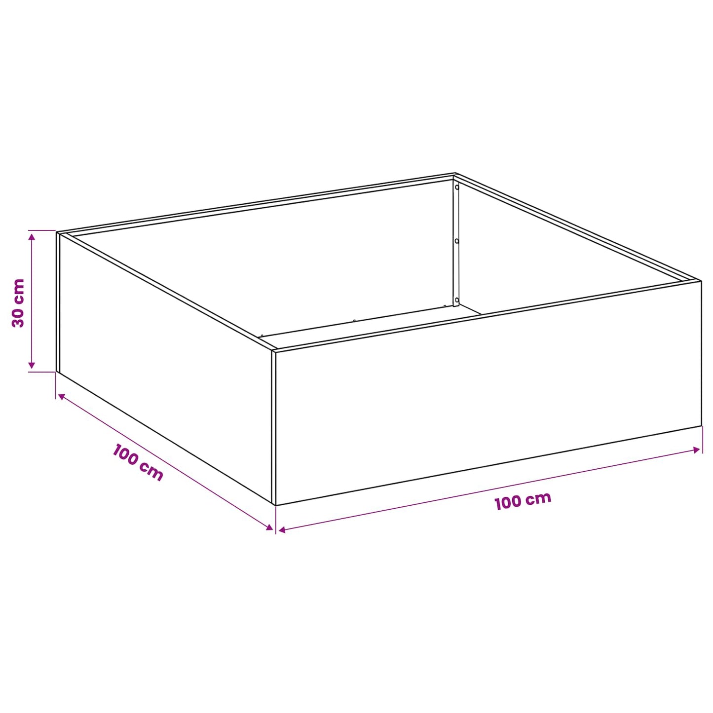 Vaso da giardino 2 pz Argento 100 x 100 x 30 cm Acciaio Inox | homemem39