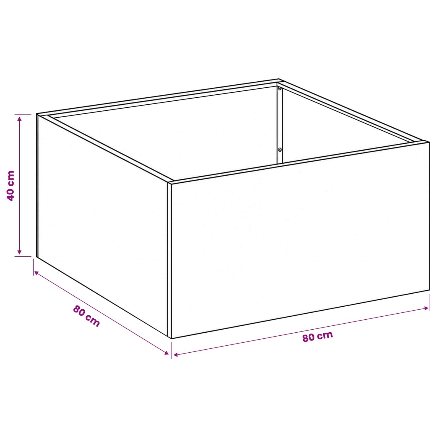 Vaso da giardino Argento 80 x 80 x 40 cm Acciaio zincato | homemem39