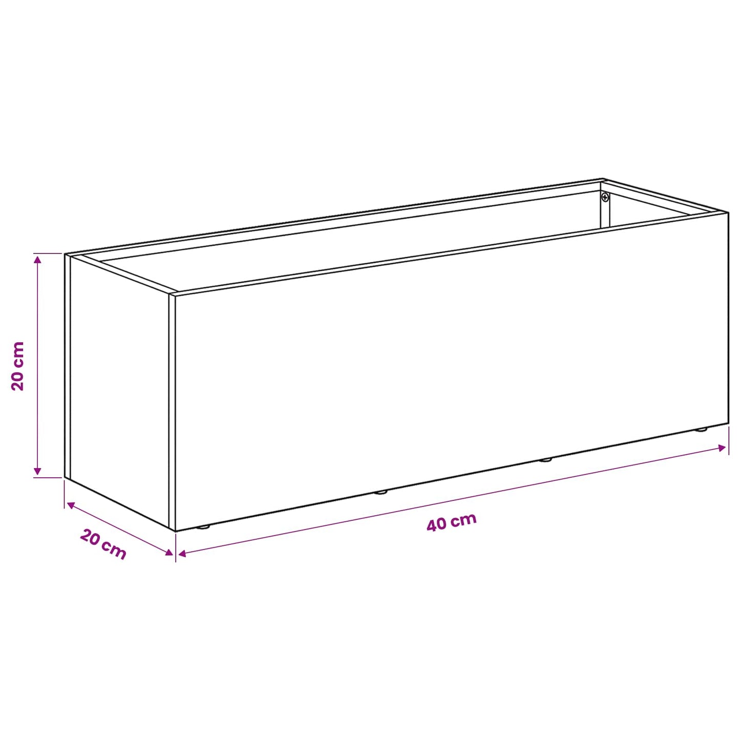 Vaso da giardino 2 pz Bianco 40 x 20 x 20 cm | homemem39