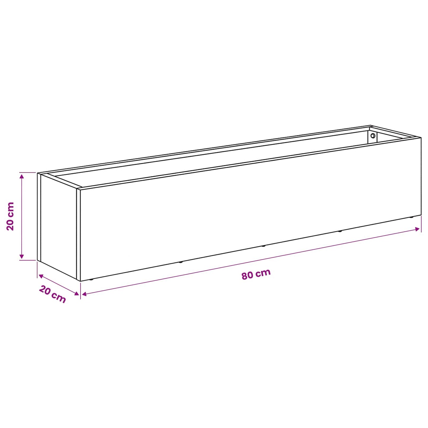 Vaso da giardino Bianco 80 x 20 x 20 cm | homemem39