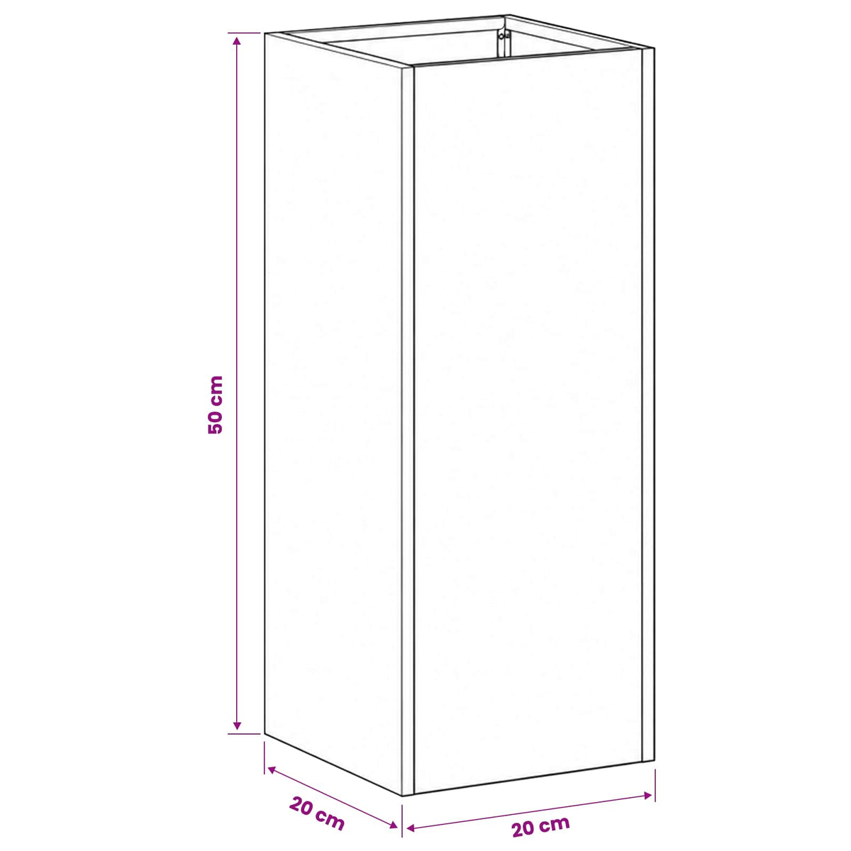 Vaso da giardino 2 pz Verde Oliva 20 x 20 x 50 cm | homemem39