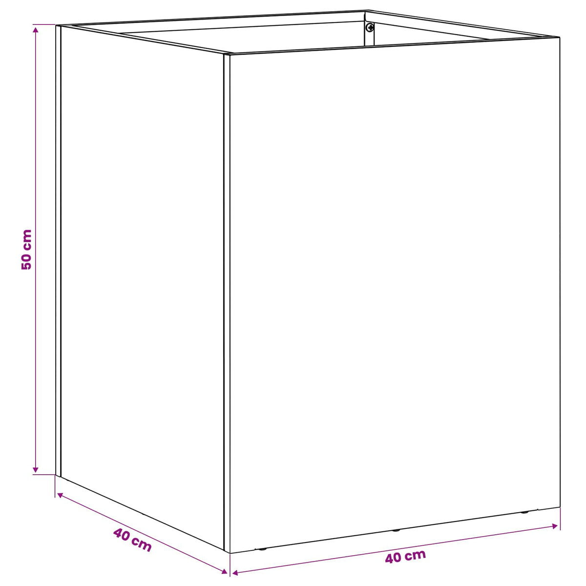 Vaso da giardino Argento 40 x 40 x 50 cm Acciaio zincato | homemem39