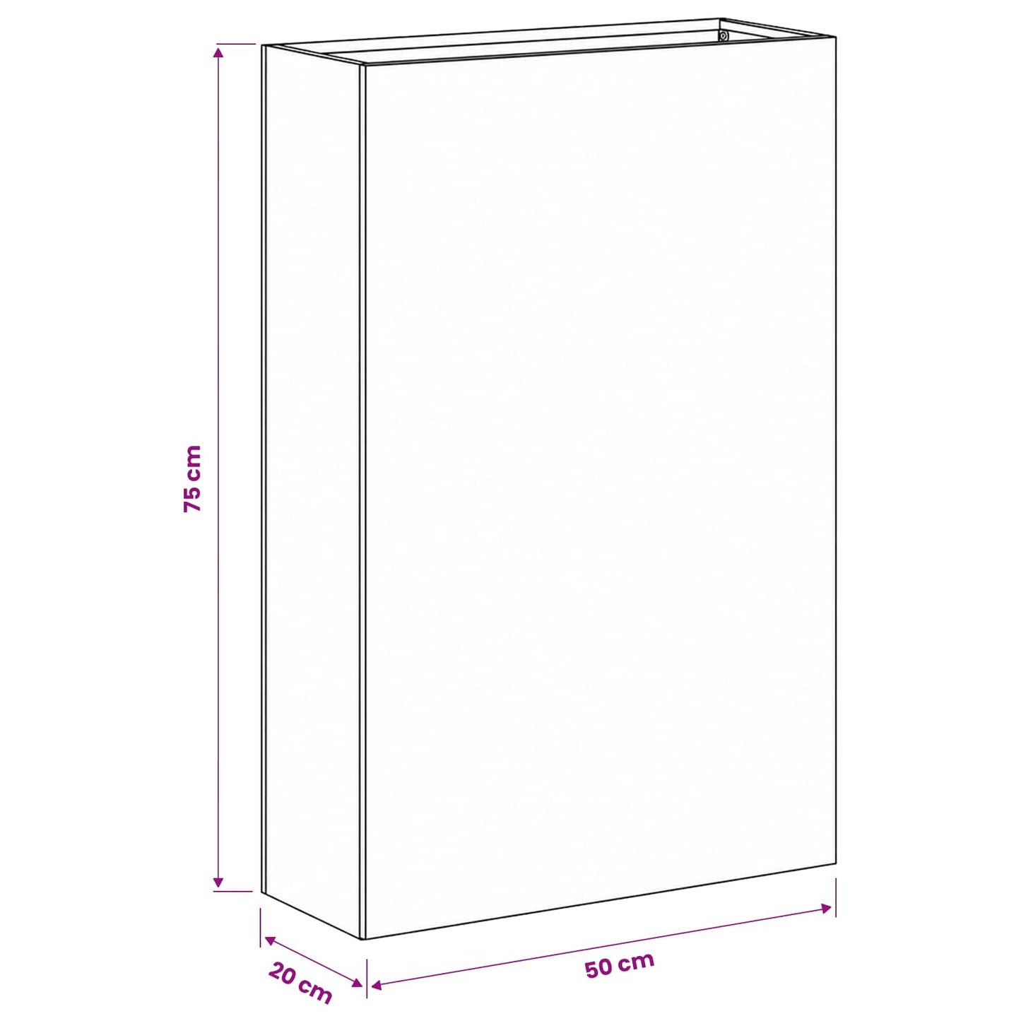 Vaso da giardino Bianco 50 x 20 x 75 cm | homemem39