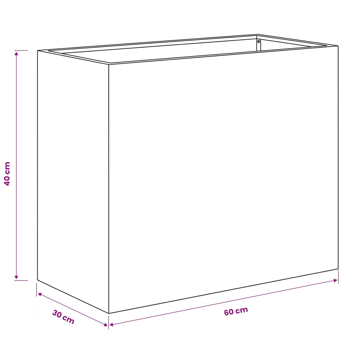 Vaso da giardino 2 pz Antracite 60 x 30 x 40 cm | homemem39