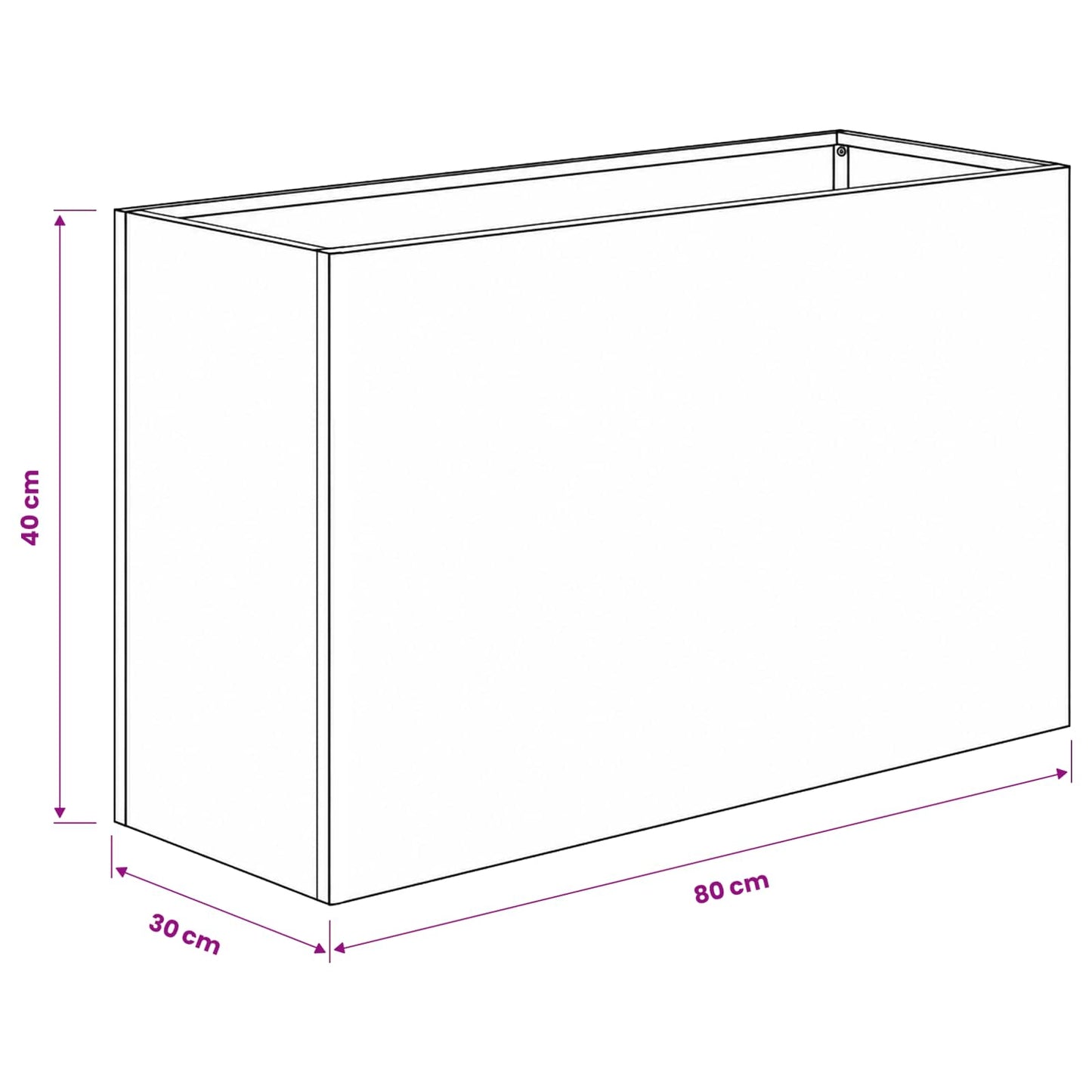 Vaso da giardino Antracite 80 x 30 x 40 cm | homemem39