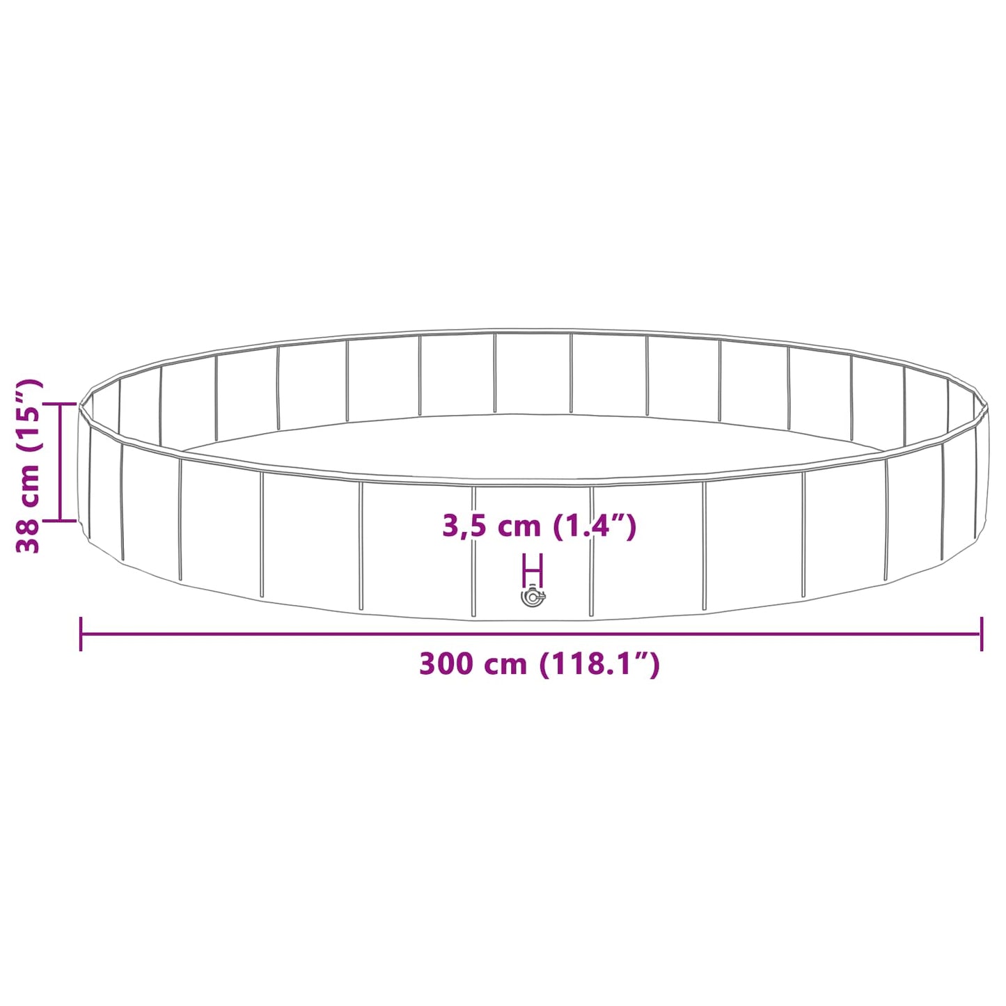 Piscina per Cani Blu Ø300 x 38 cm PVC Spesso | homemem39