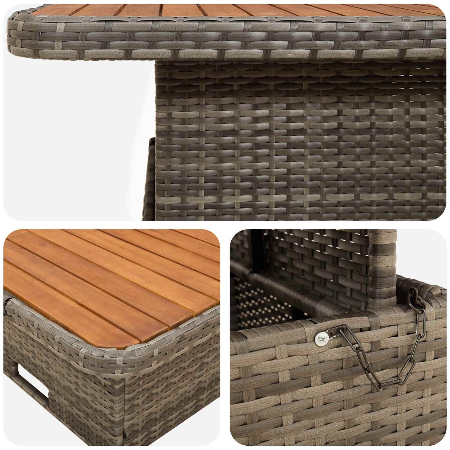 Set di Mobili 7 pcs Grigio e Grigio Scuro Rattan in PE | homemem39