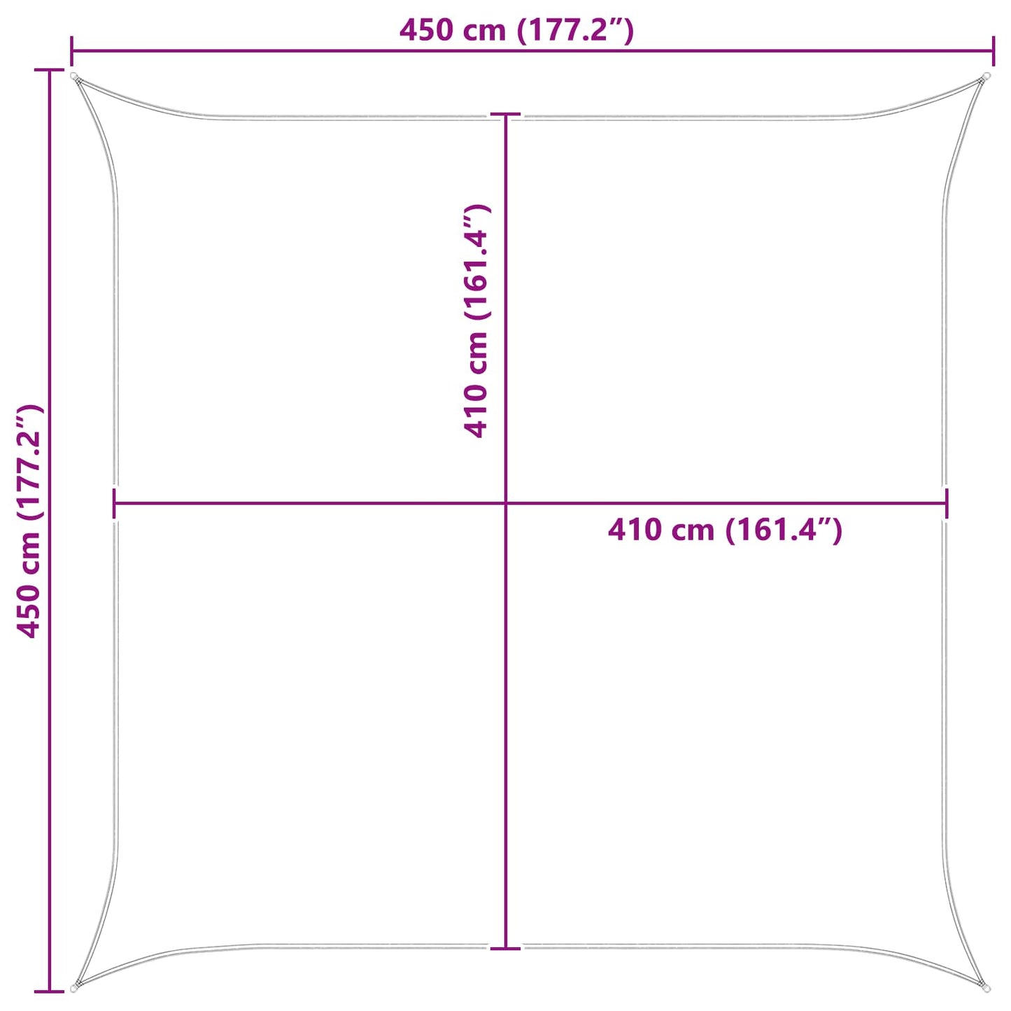 Vela da ombra solare Arancione e Marrone 4,5 x 4,5 m | homemem39