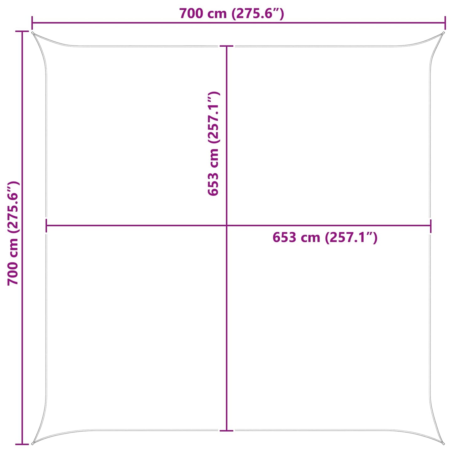 Vela da ombra solare Blu e Bianco 7 x 7 m | homemem39