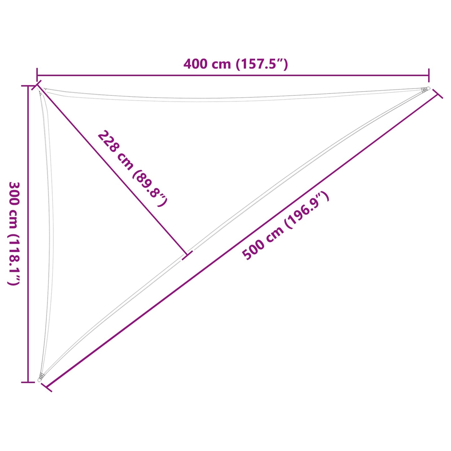 Vela da ombra solare Grigio chiaro e bianco 3 x 4 x 5 m