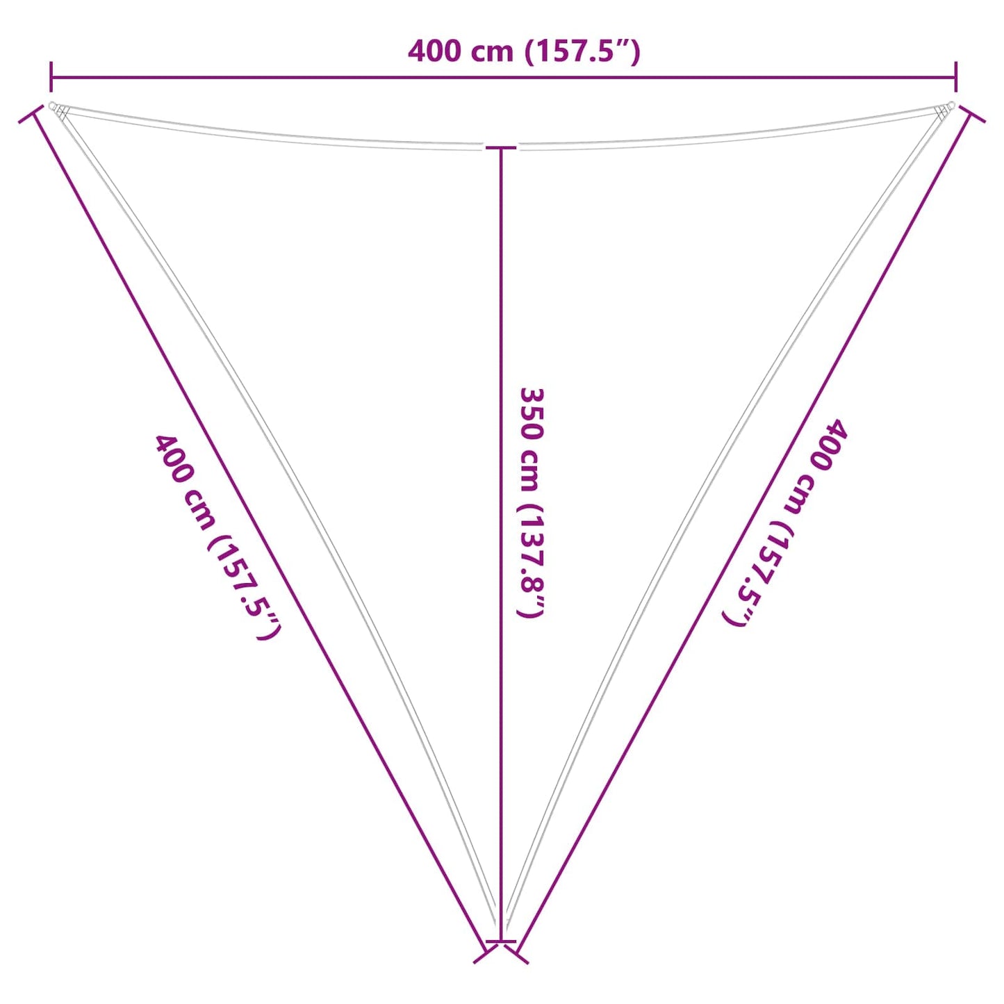 Vela da ombra solare Grigio chiaro e bianco 4 x 4 x 4 m | homemem39
