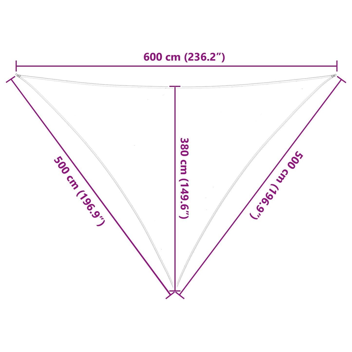 Vela da ombra solare Grigio chiaro e bianco 5 x 5 x 6 m