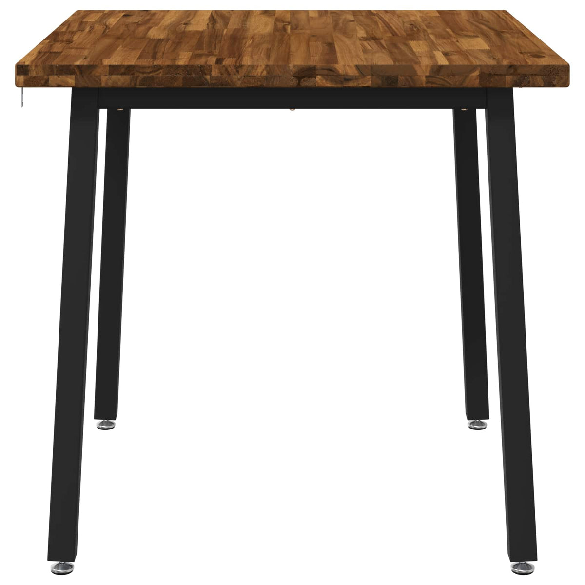 90 x 90 x 75 cm Legno di Acacia Massello Naturale e Nero