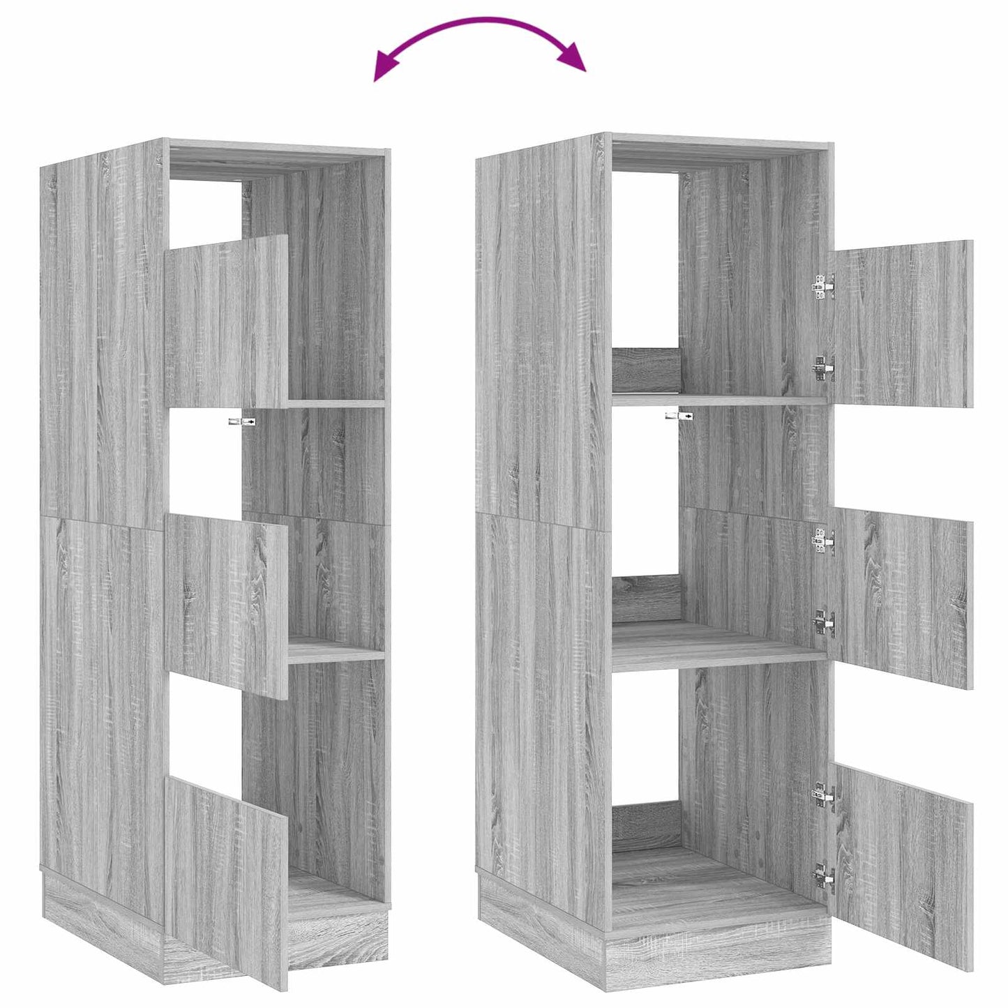 Mobile da lavanderia con porta Grigio Sonoma 50 x 68 x 162 cm | homemem39