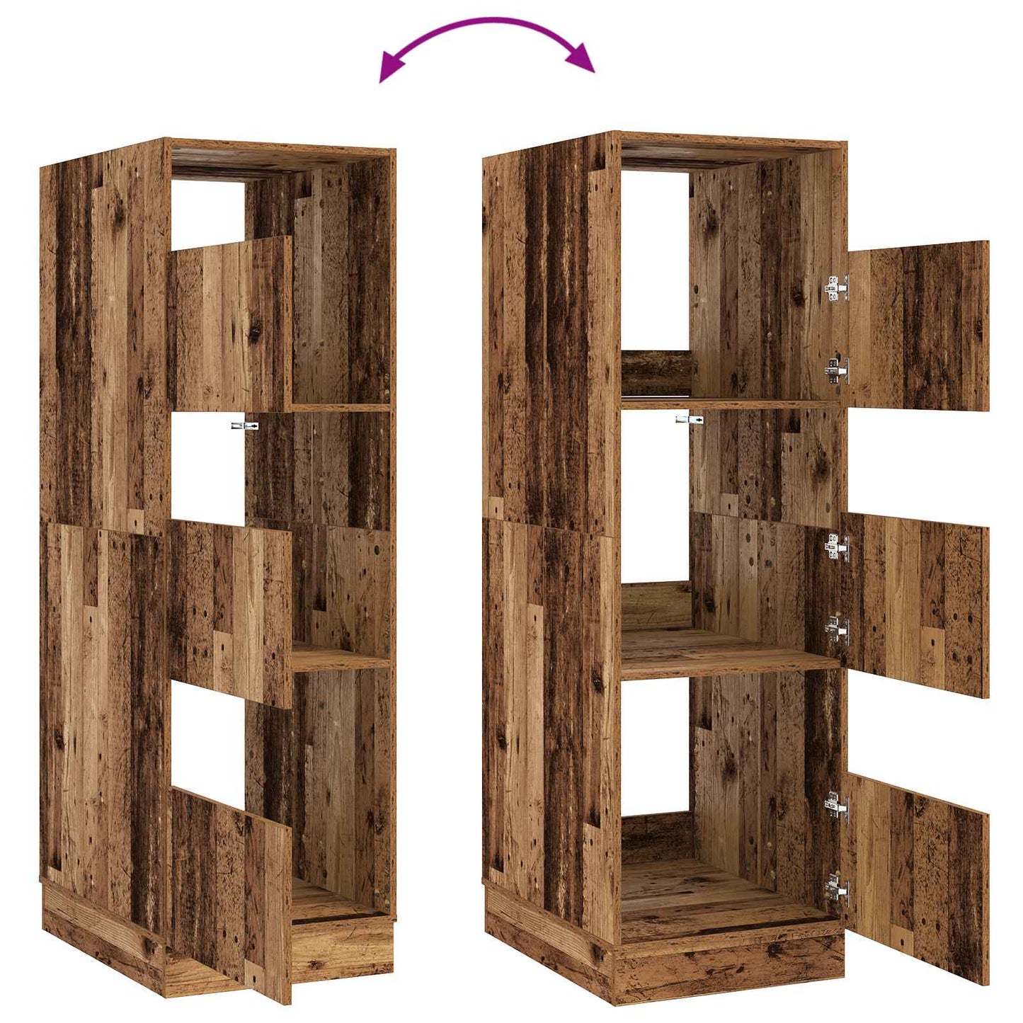 Mobile da lavanderia con porta Legno vecchio Legno multistrato