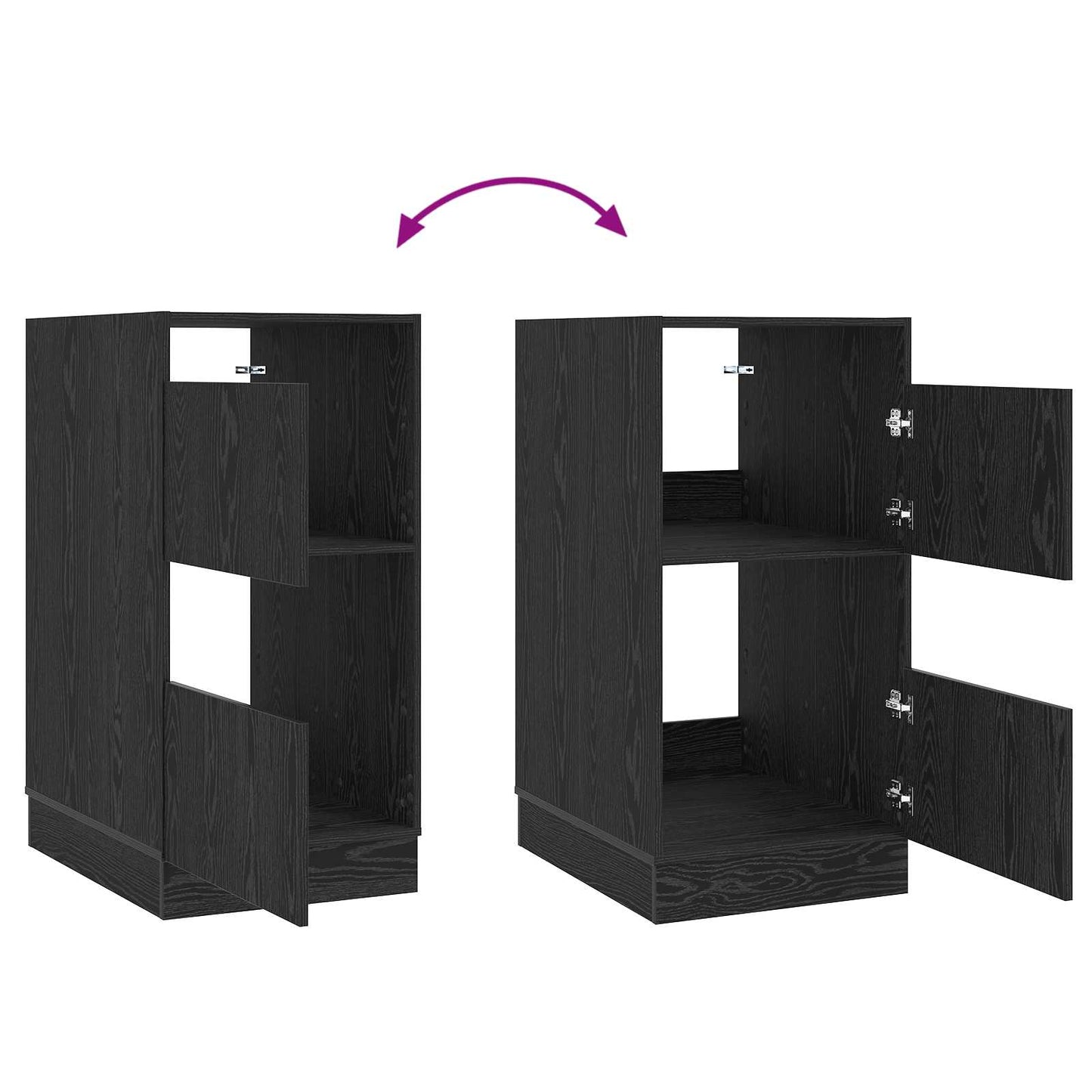 Mobile da lavanderia con porta Rovere Nero 50 x 68 x 102 cm | homemem39