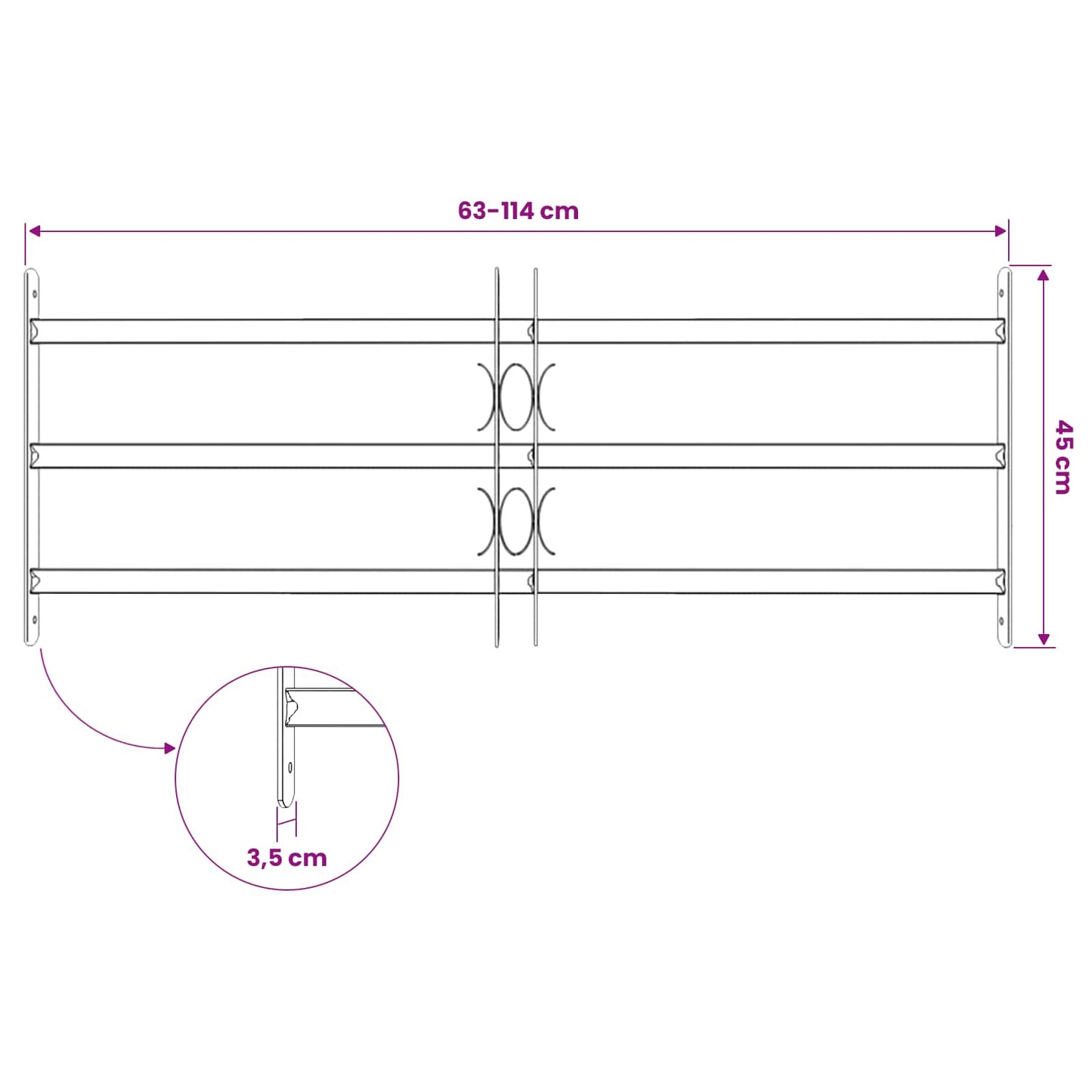 Griglia di Sicurezza per Finestra con 3 Traversine 3 pcs | homemem39