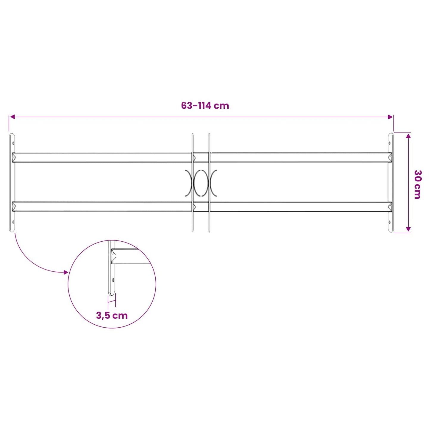 Griglia di Sicurezza per Finestre con 2 Traverse 63-114 cm | homemem39
