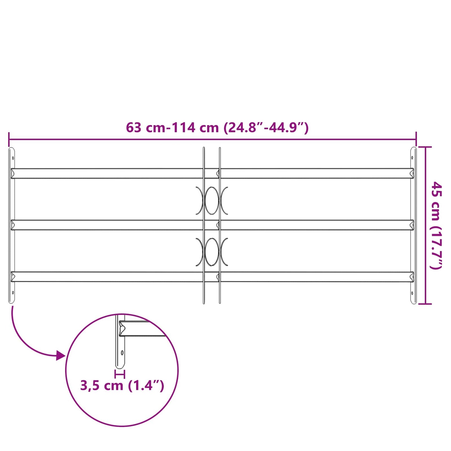 Griglia di Sicurezza per Finestra con 3 Traversine 3 pcs | homemem39