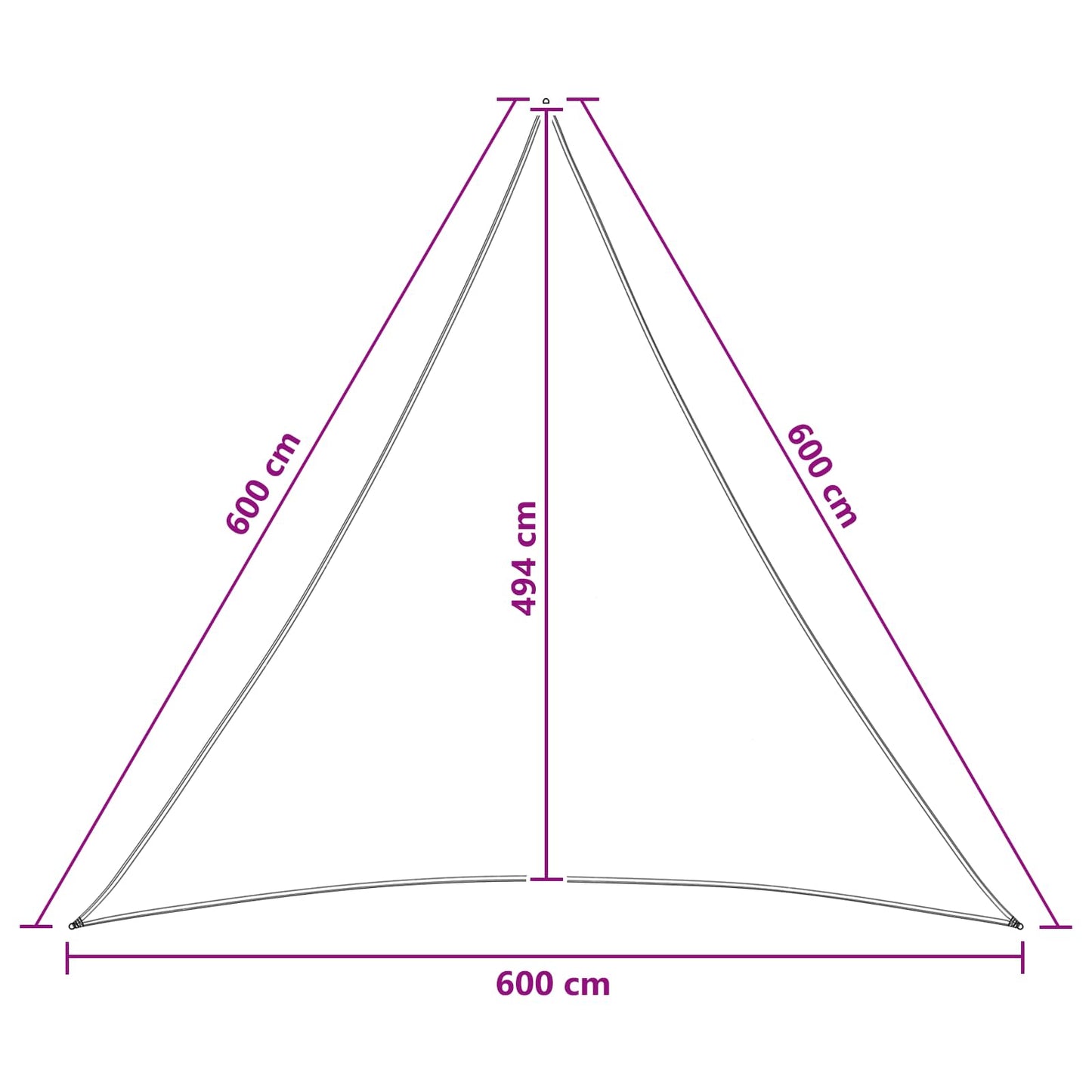 Telo Ombra 6 x 6 x 6 m HDPE Triangolare Grigio chiaro e bianco | homemem39