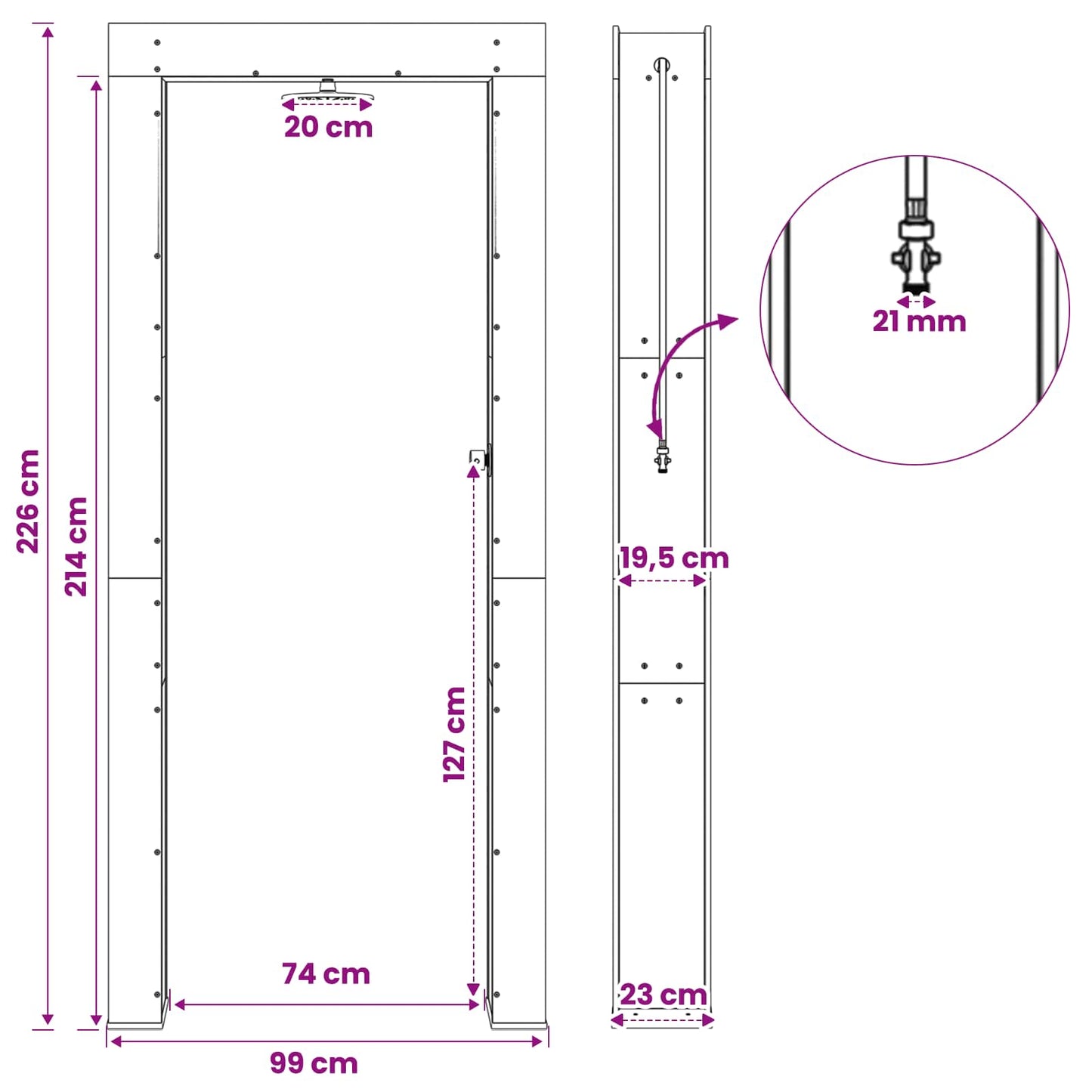 Doccia da esterno 226 cm Naturale | homemem39
