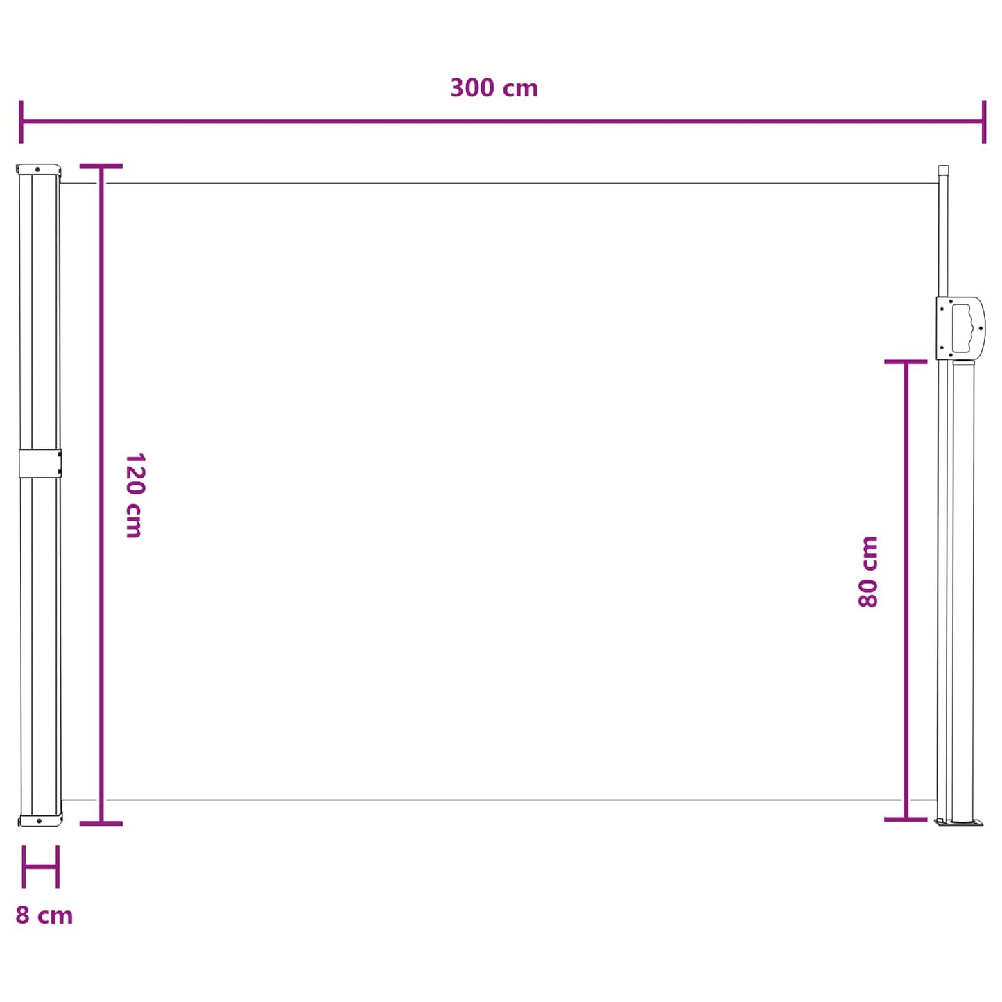 Tenda laterale retrattile Sabbia 300 x 117 cm Poliestere | homemem39