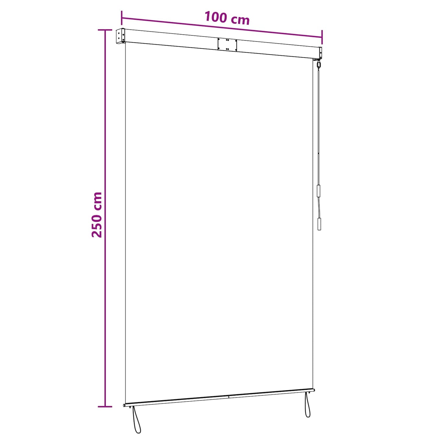 Tenda a rullo Grigio Chiaro 100 x 250 cm Tessuto e Alluminio | homemem39