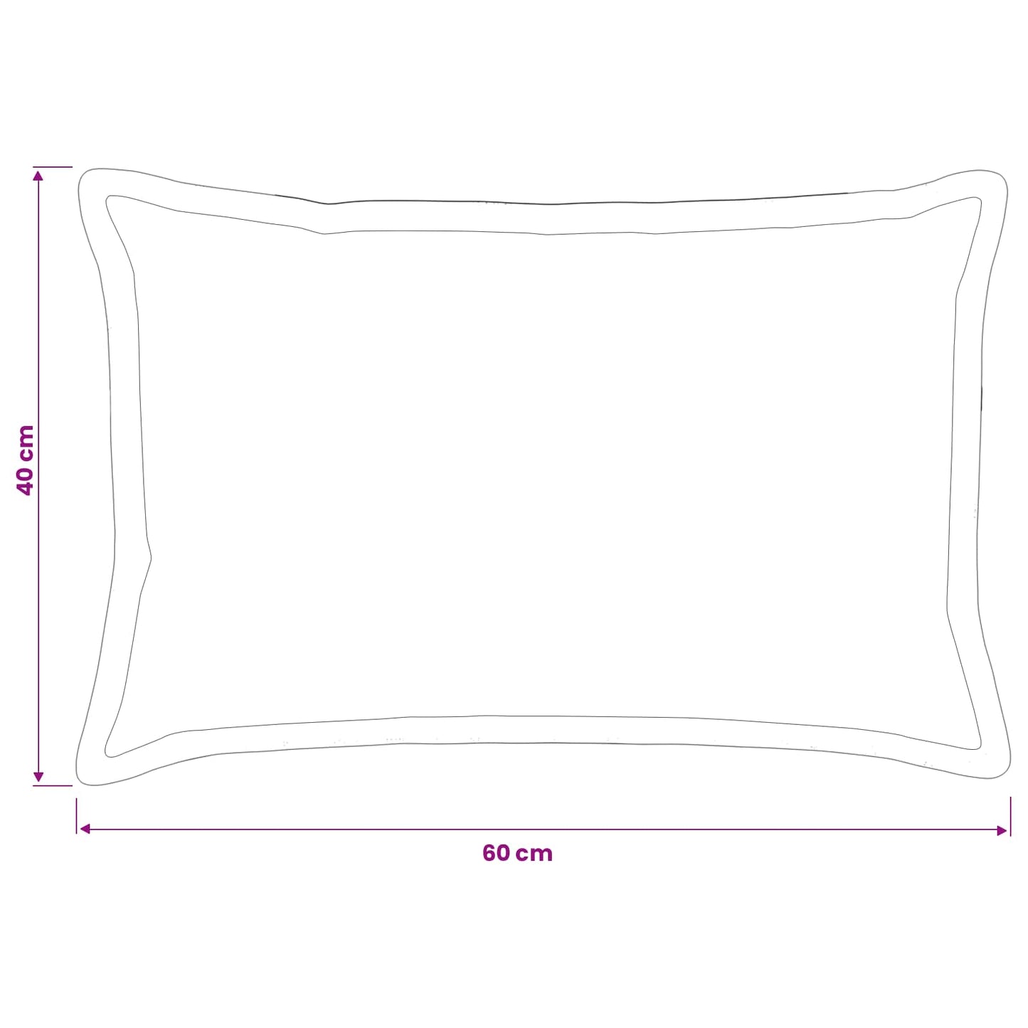 Federa 2 pcs HOUTEN Blu 40 x 60 cm Velluto