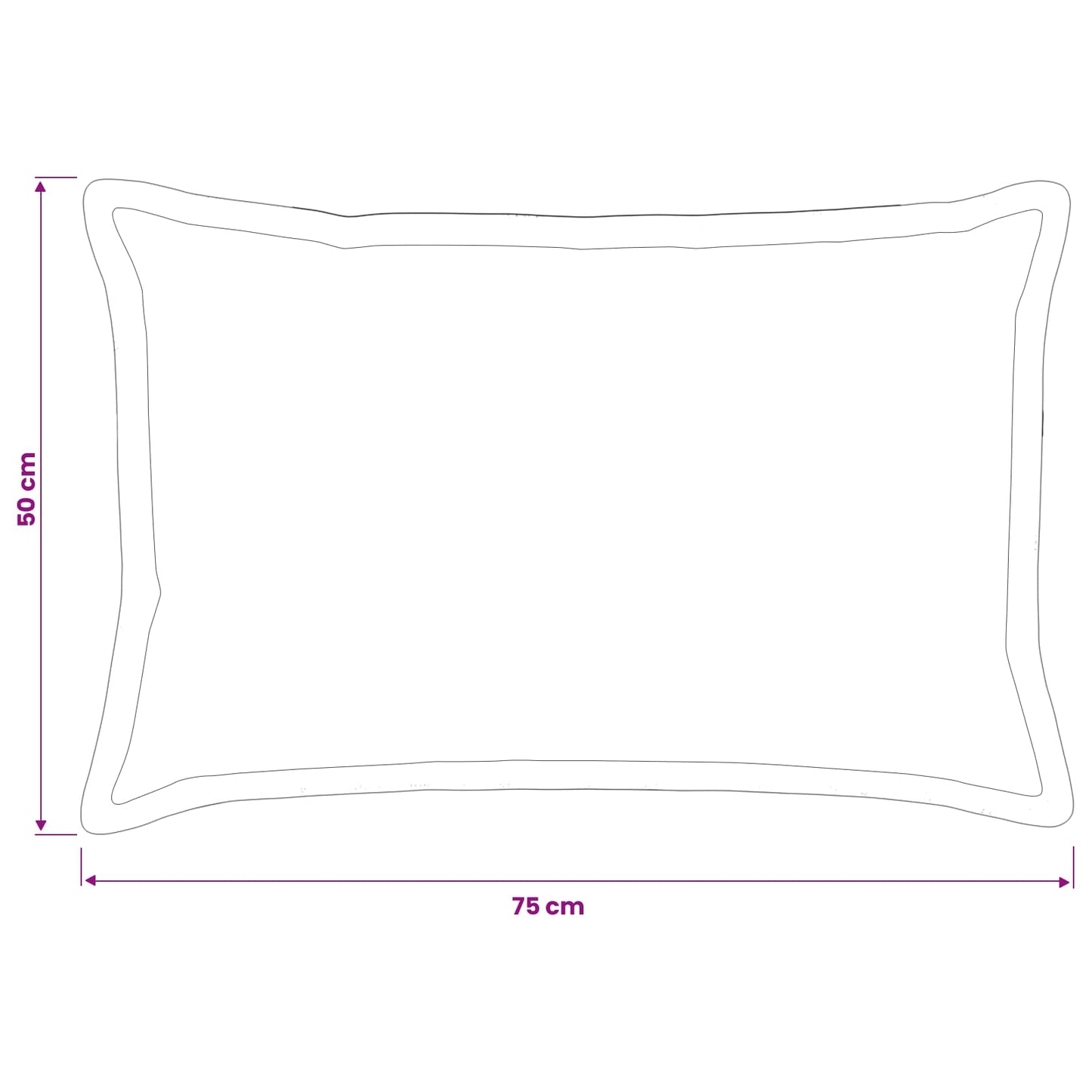 Federa 6 pz HOUTEN Antracite 50 x 75 cm Tessuto Chenille