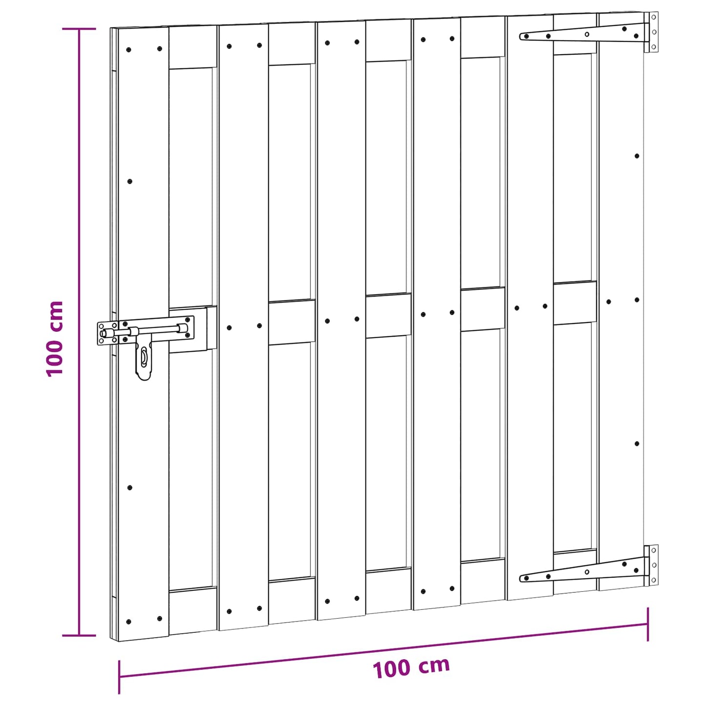 Cancello da giardino 100 x 100 cm WPC e Alluminio Marrone | homemem39
