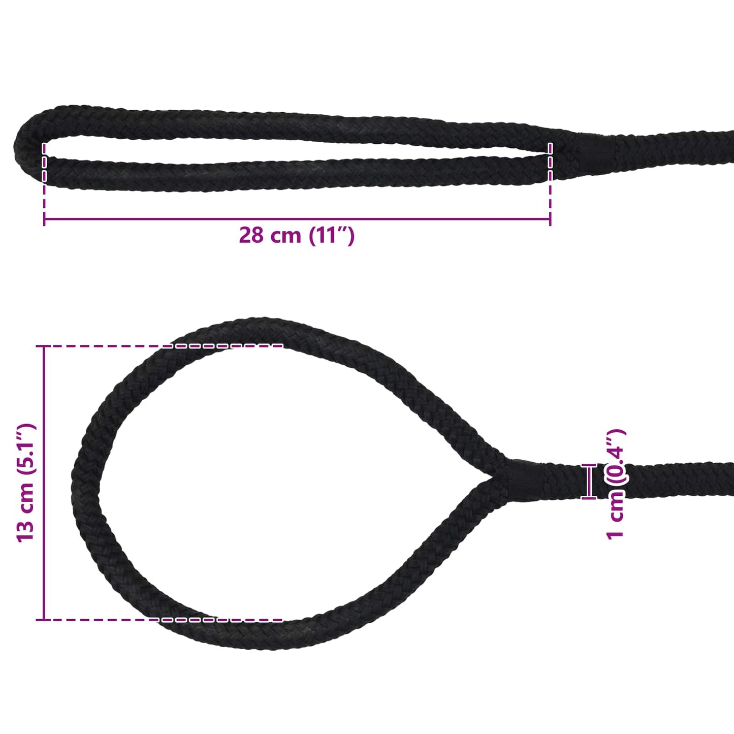 Corda da Barca 6 m 1 Nero Poliestere | homemem39